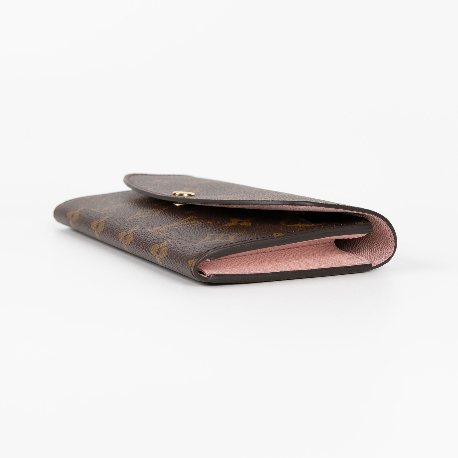 路易威登 LOUIS VUITTON Emilie 長夾 經典帆布 芭蕾粉色 M61289 晶片款 原花內拼粉EMILIE掀蓋長夾 原廠盒子/防塵袋