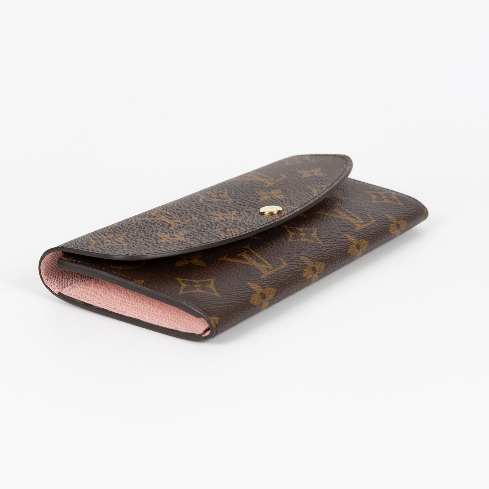 路易威登 LOUIS VUITTON Emilie 長夾 經典帆布 芭蕾粉色 M61289 晶片款 原花內拼粉EMILIE掀蓋長夾 原廠盒子/防塵袋