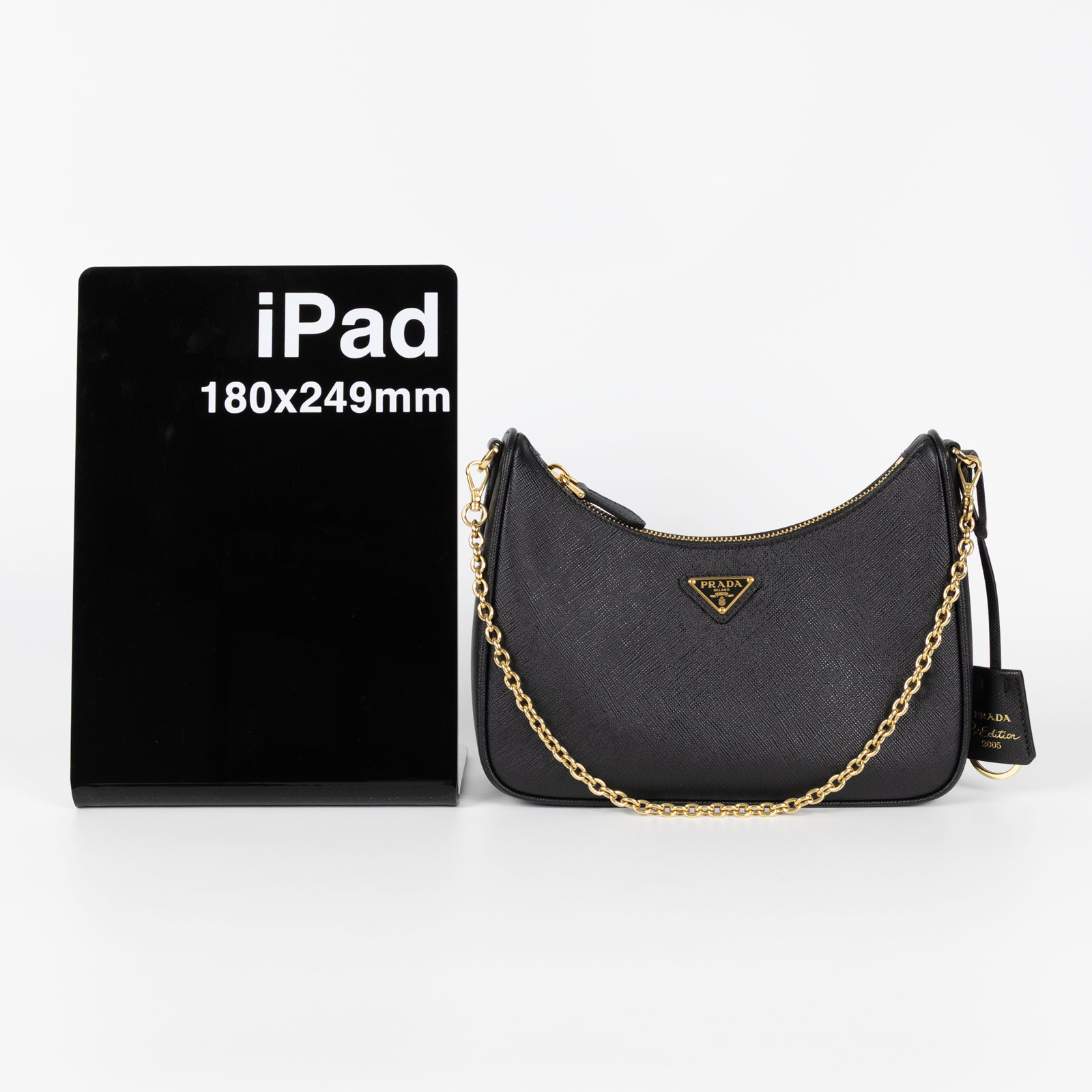 普拉達 PRADA Re-Edition 2005 納帕軟皮手袋 1BH204_2C6A 黑牛皮三合一 原廠盒子/防塵袋2/背帶2/內袋/發票