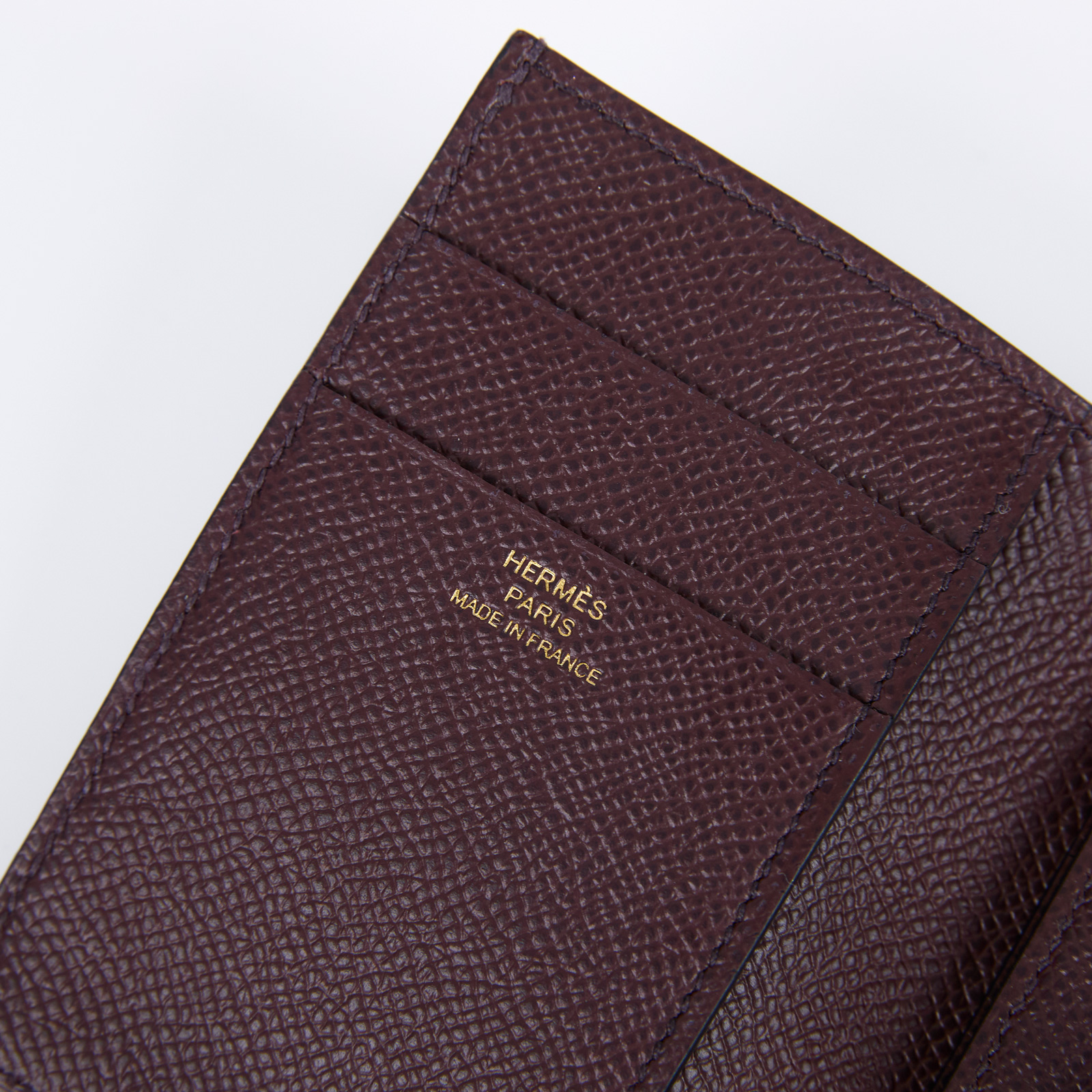 愛馬仕 Hermès Bearn 短夾 BEARN Z AI 002 CA Z刻 暗紅金BEARN短夾 原廠盒子