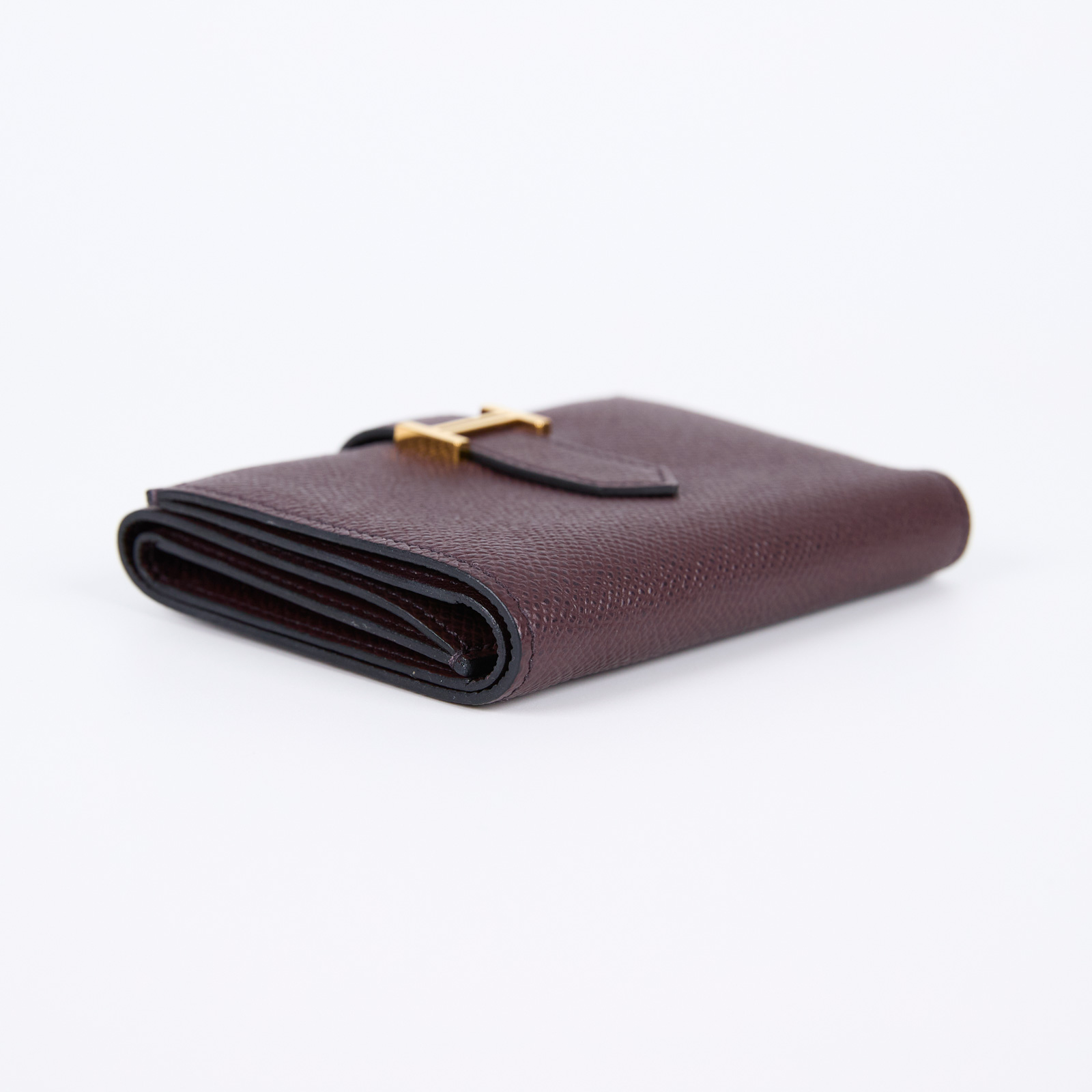 愛馬仕 Hermès Bearn 短夾 BEARN Z AI 002 CA Z刻 暗紅金BEARN短夾 原廠盒子
