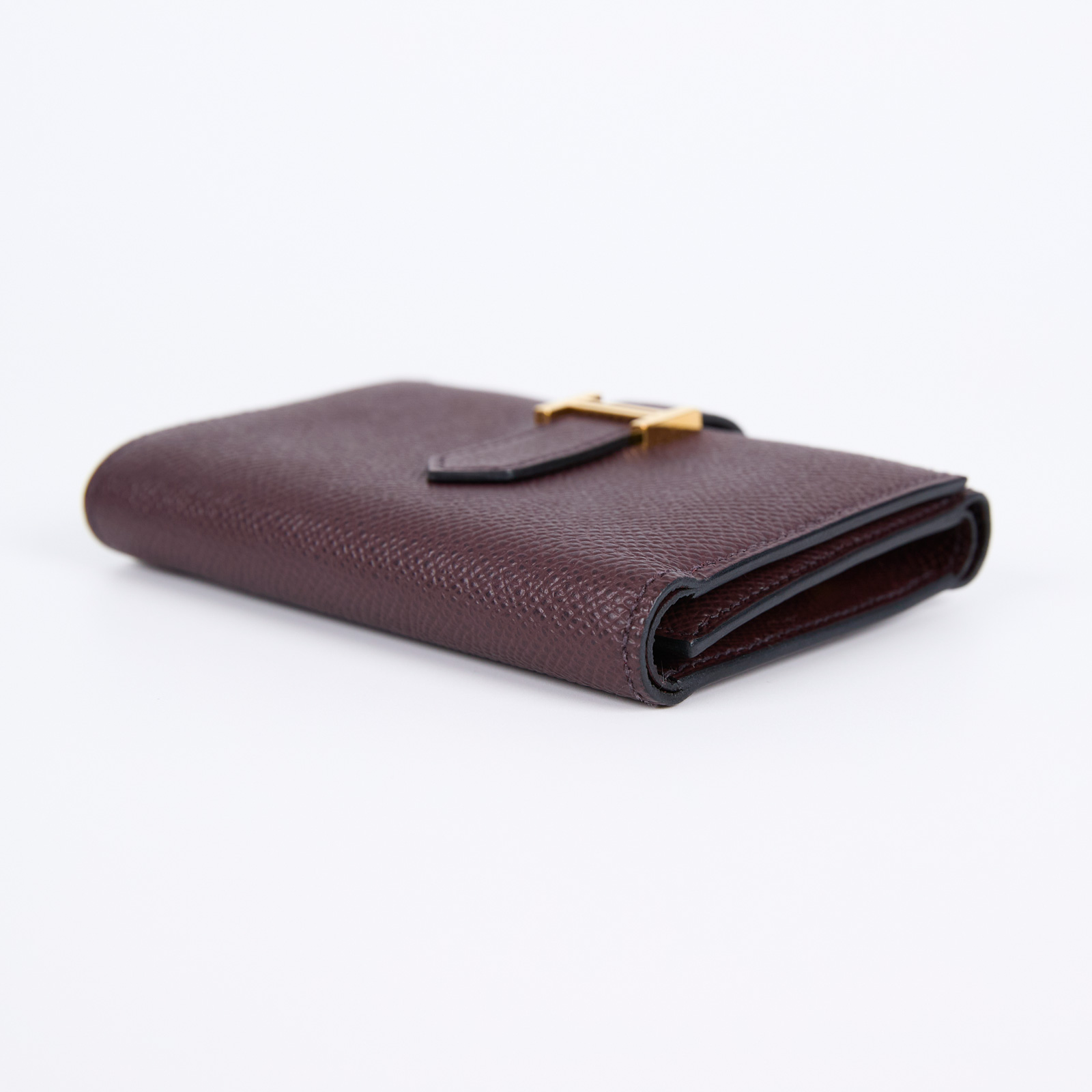 愛馬仕 Hermès Bearn 短夾 BEARN Z AI 002 CA Z刻 暗紅金BEARN短夾 原廠盒子