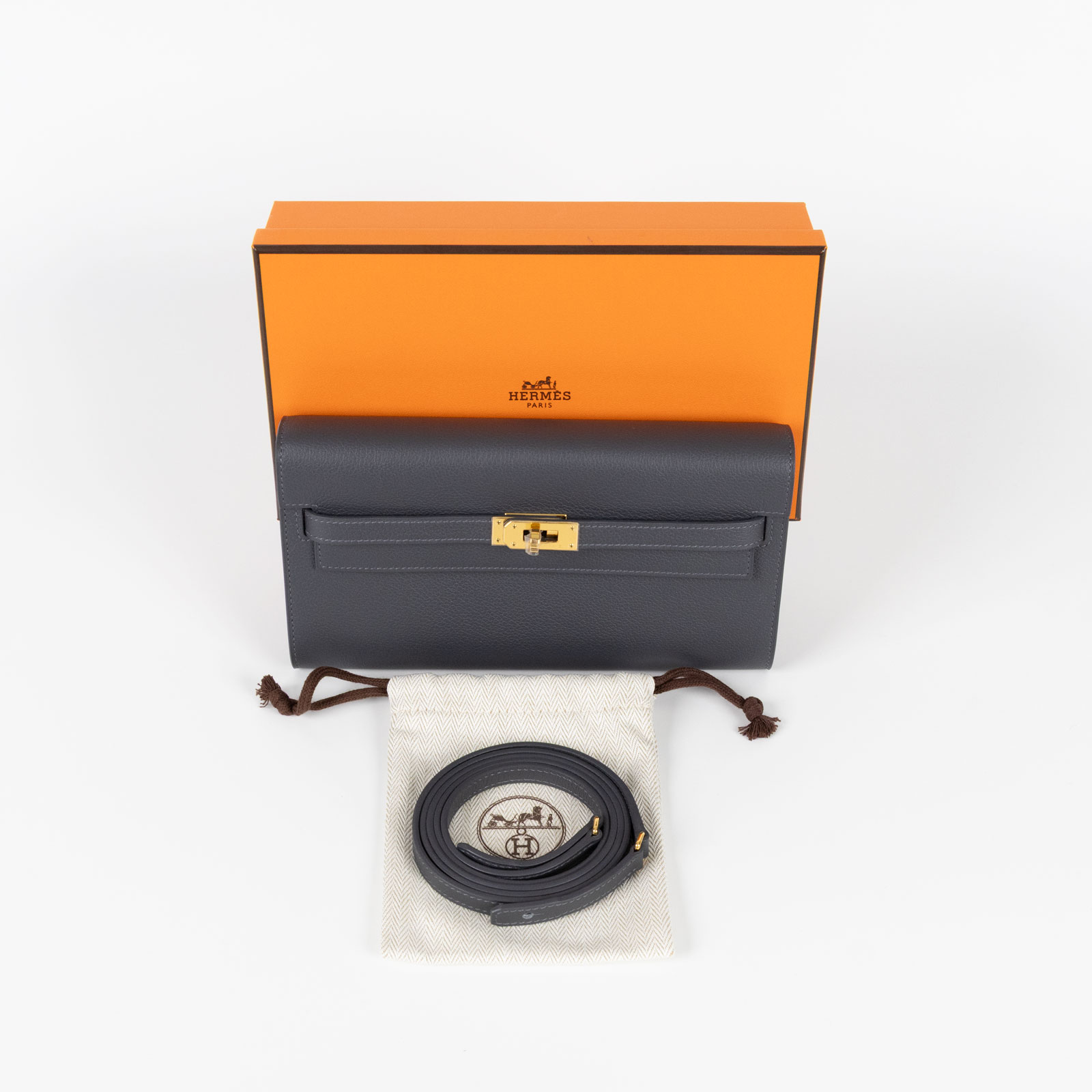 愛馬仕 Hermès Kelly to go 長夾肩背包 KLG H084169CC/W TI 008 HM  原廠盒子/防塵袋/背帶