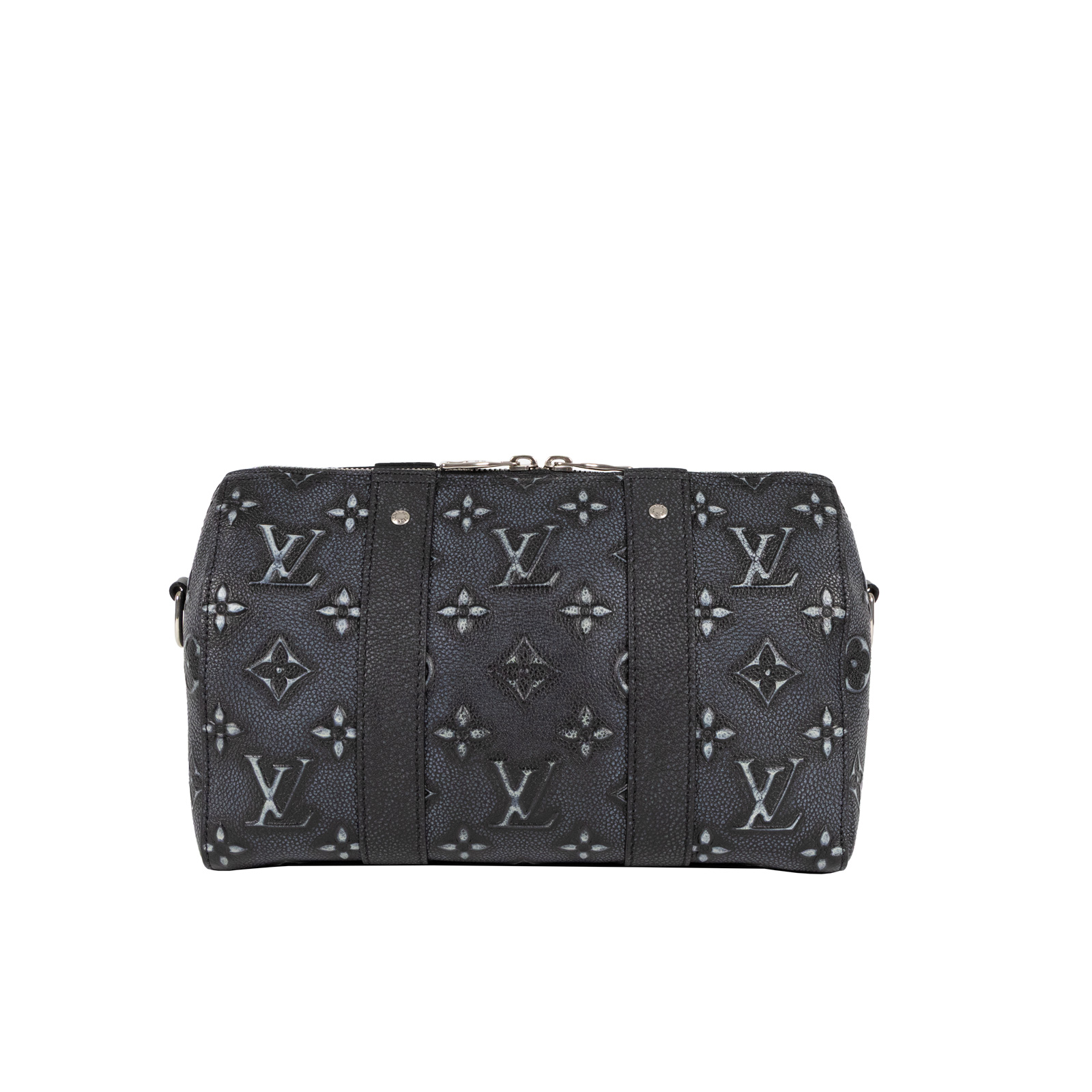 路易威登 LOUIS VUITTON City Keepall 肩背 枕頭包 M21448 晶片款 炭灰仿舊皮CITY KEPPALL25 防塵袋/背帶