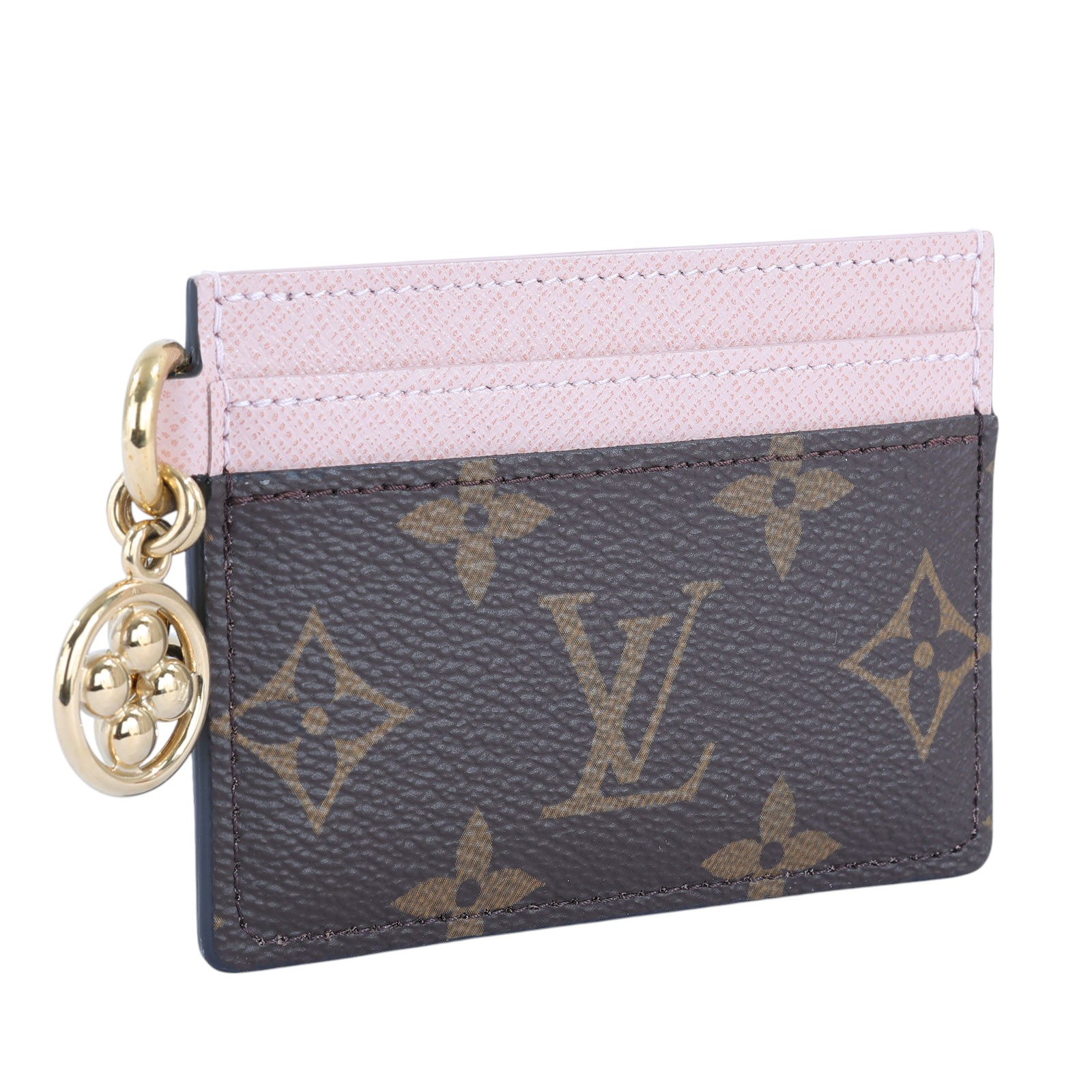 路易威登 LOUIS VUITTON LV Charms 名片夾 帆布 粉紅色 M82739 晶片款 粉 Charms 名片夾 原廠盒子/防塵袋