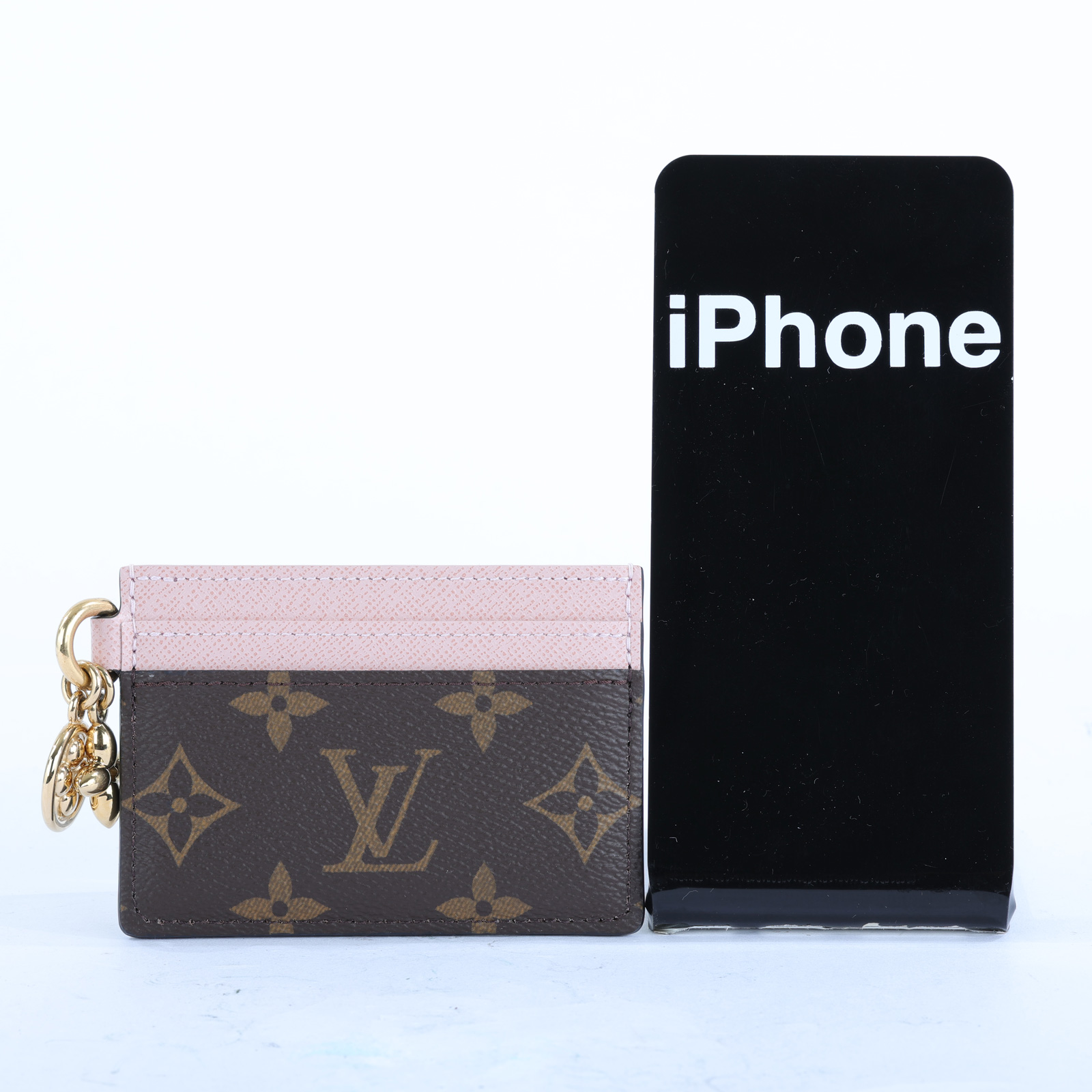 路易威登 LOUIS VUITTON LV Charms 名片夾 帆布 粉紅色 M82739 晶片款 粉 Charms 名片夾 原廠盒子/防塵袋
