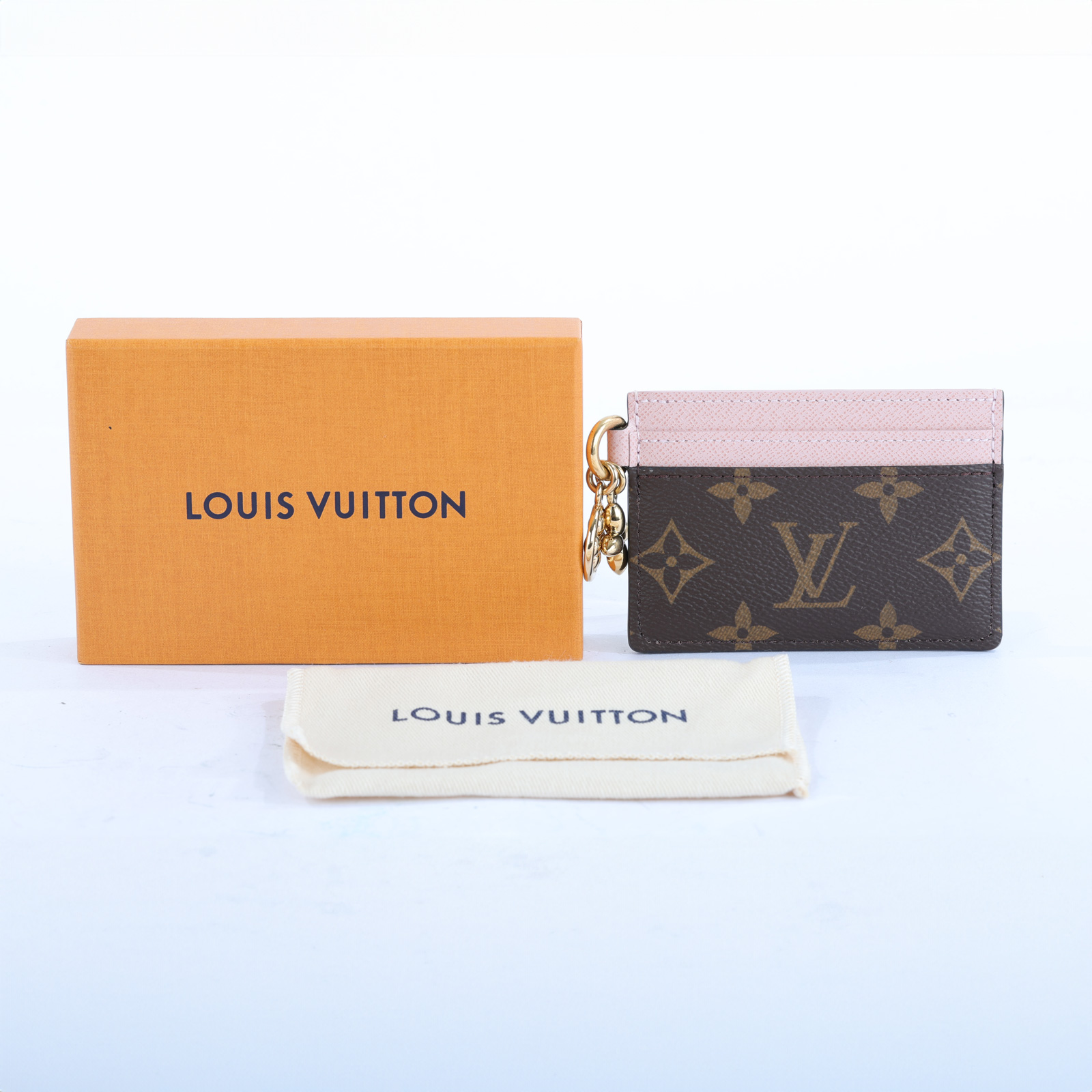 路易威登 LOUIS VUITTON LV Charms 名片夾 帆布 粉紅色 M82739 晶片款 粉 Charms 名片夾 原廠盒子/防塵袋