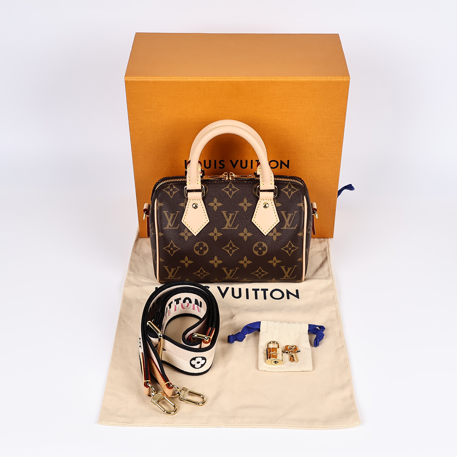 路易威登 LOUIS VUITTON Speedy Bandoulière  20 原花 手提 斜背 波士頓包 黑色 M46234 晶片款  原廠盒子/防塵袋/背帶/鎖組