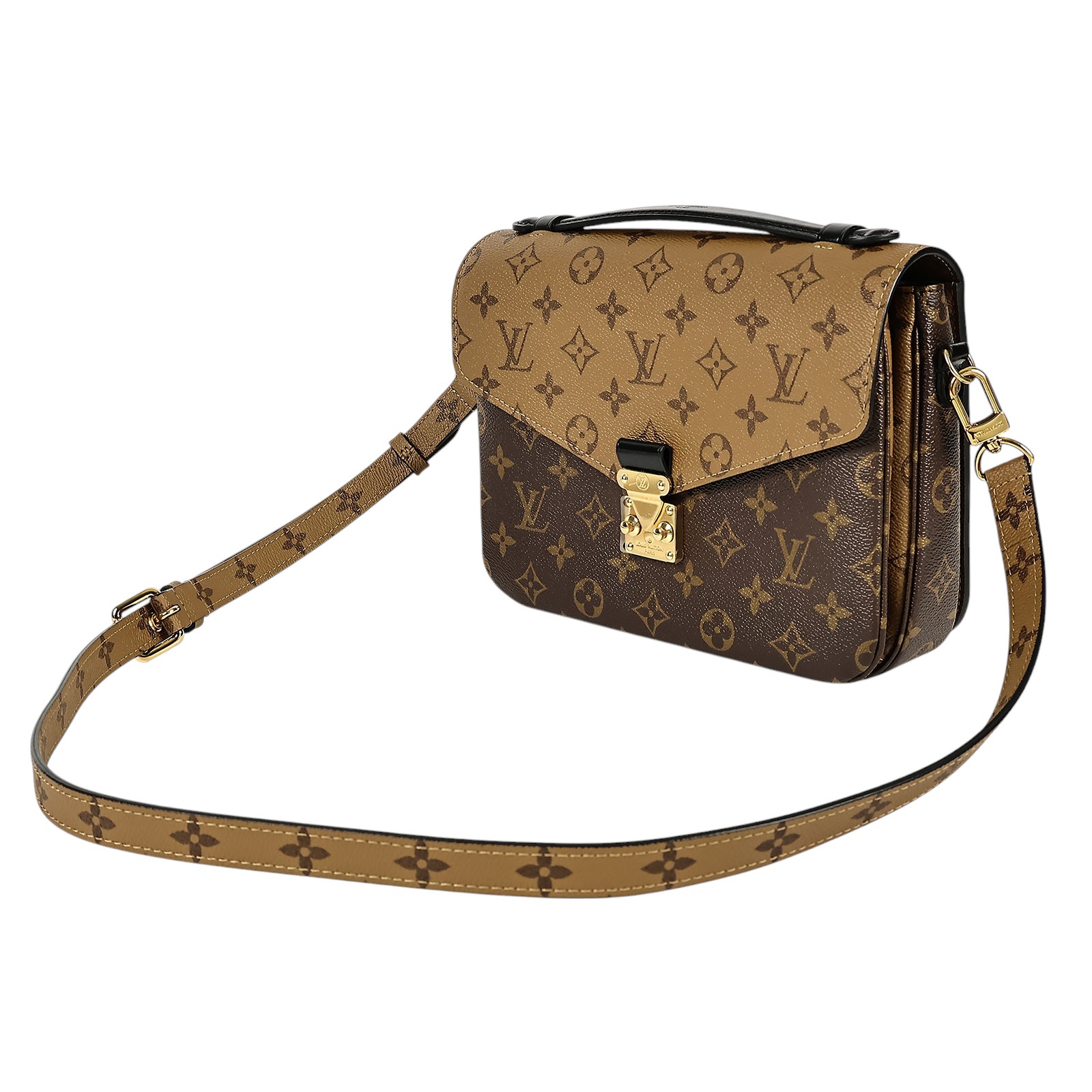 路易威登 LOUIS VUITTON Pochette Métis 拚色設計 釦式 手提 斜背包 M44876  原廠盒子/背帶/購買證明