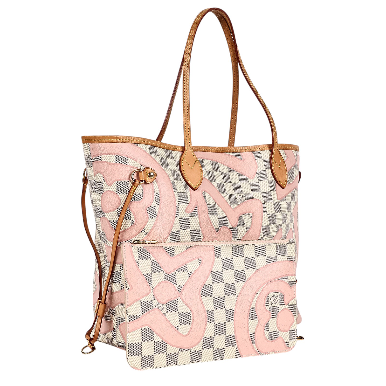 路易威登 LOUIS VUITTON Neverfull MM 粉棋盤格 N41050 ☆粉棋盤格NEVERFULL MM 內袋