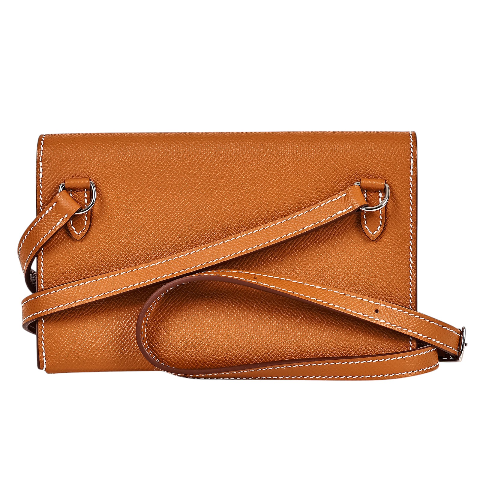 愛馬仕 Hermès Snap wallet 斜背包 SNAPW W AM 011 UH W刻 金棕SNAP WALLET WOC 原廠盒子/防塵袋2/購買證明