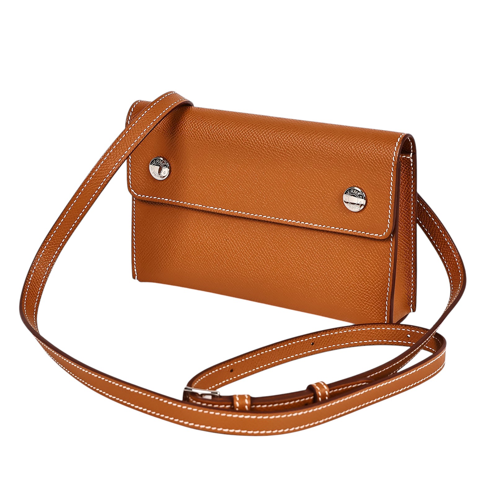 愛馬仕 Hermès Snap wallet 斜背包 SNAPW W AM 011 UH W刻 金棕SNAP WALLET WOC 原廠盒子/防塵袋2/購買證明
