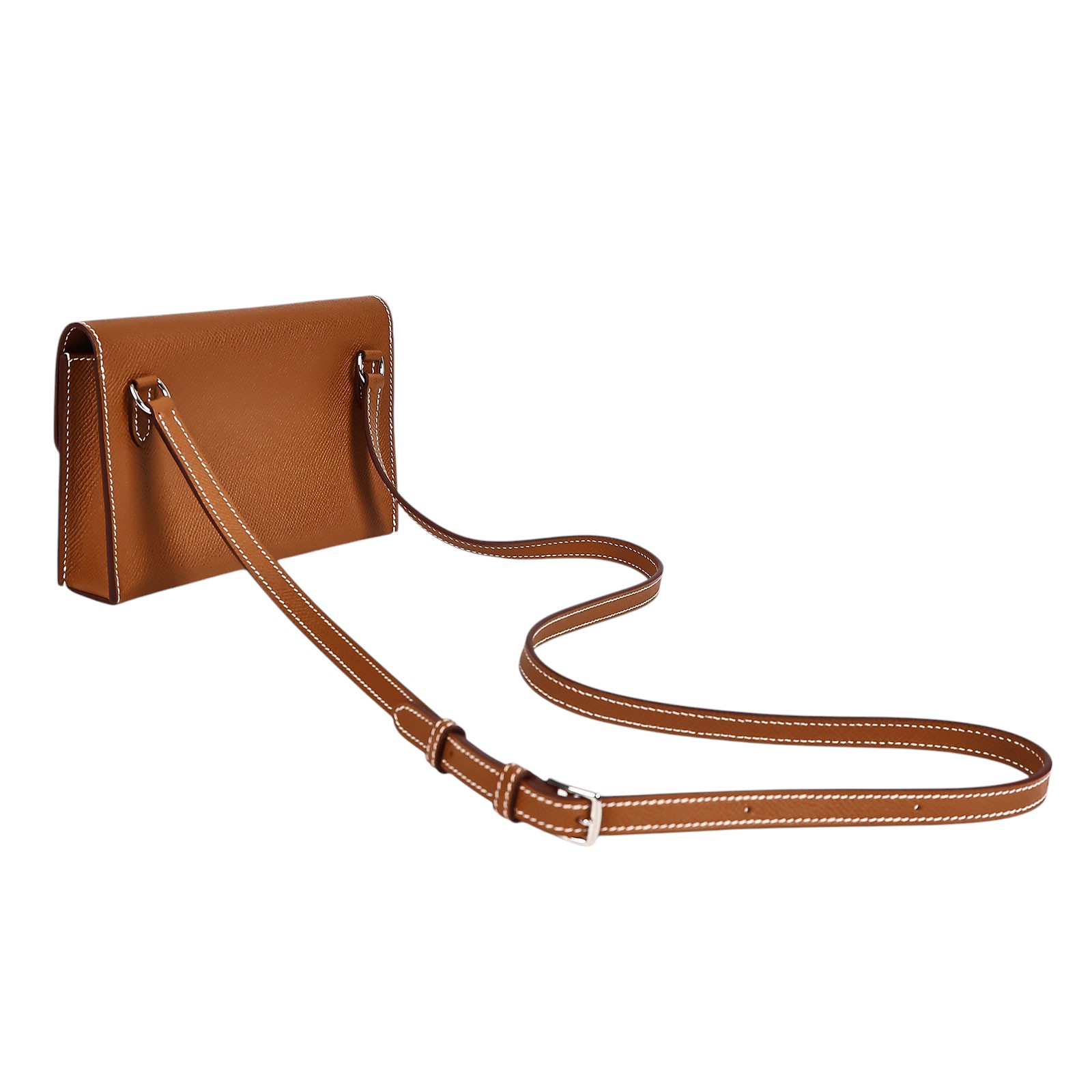 愛馬仕 Hermès Snap wallet 斜背包 SNAPW W AM 011 UH W刻 金棕SNAP WALLET WOC 原廠盒子/防塵袋2/購買證明