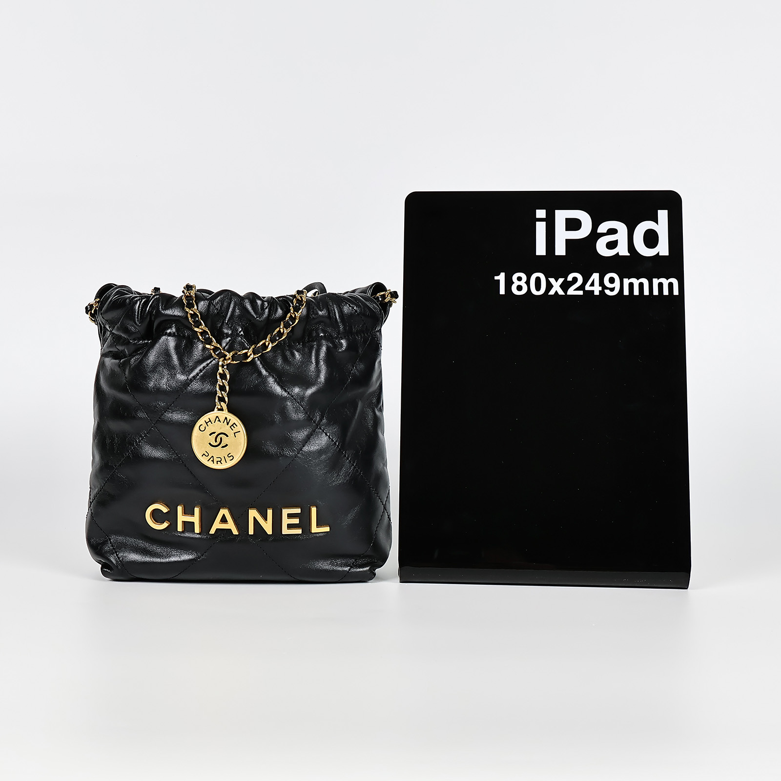香奈兒 CHANEL 22 迷你 束口包 AS3980 晶片款 黑金22包MINI 防塵袋
