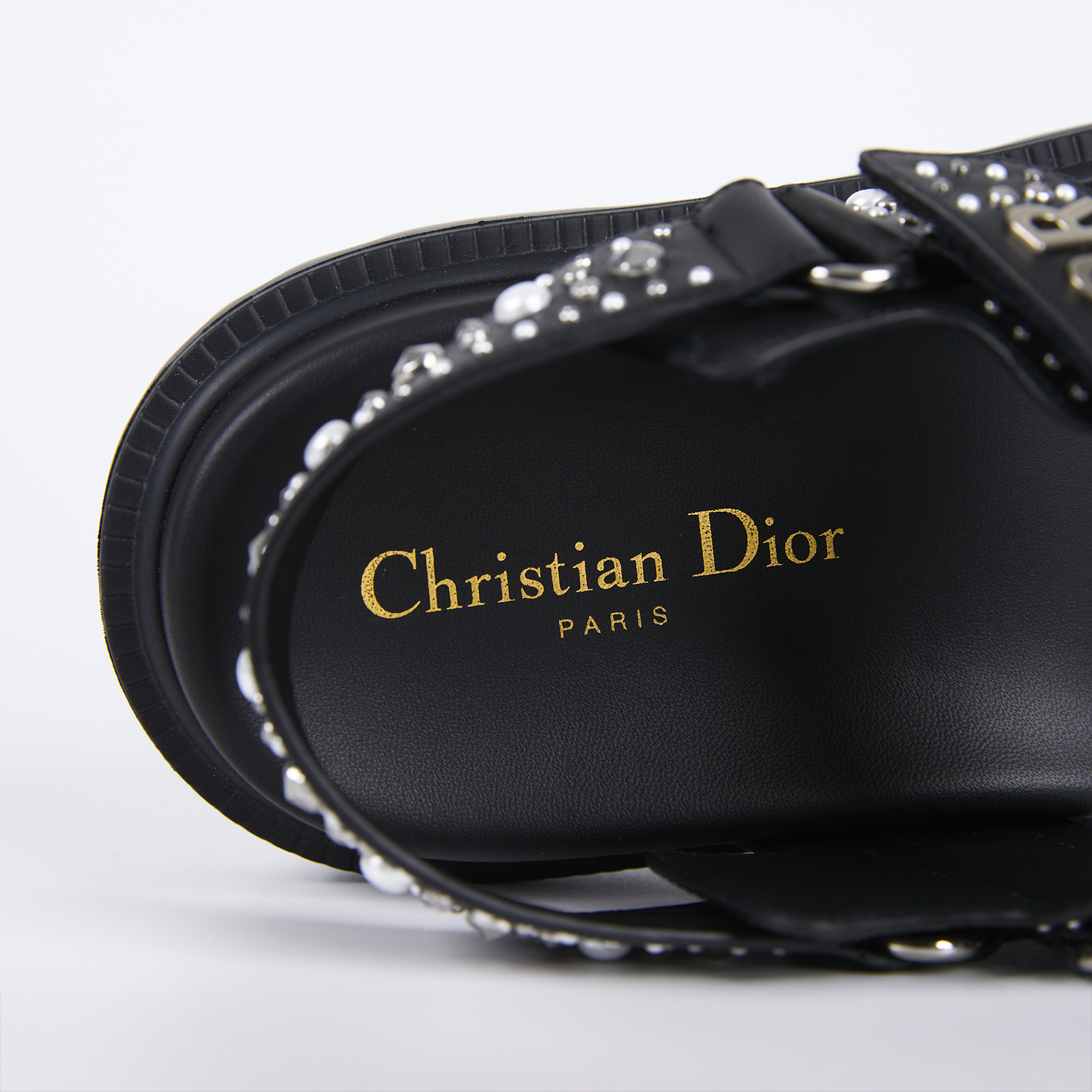 迪奧 CHRISTIAN DIOR Dioract 涼鞋 KCO155CAS37 鉚釘涼鞋#37 原廠盒子/防塵袋/購買證明影本