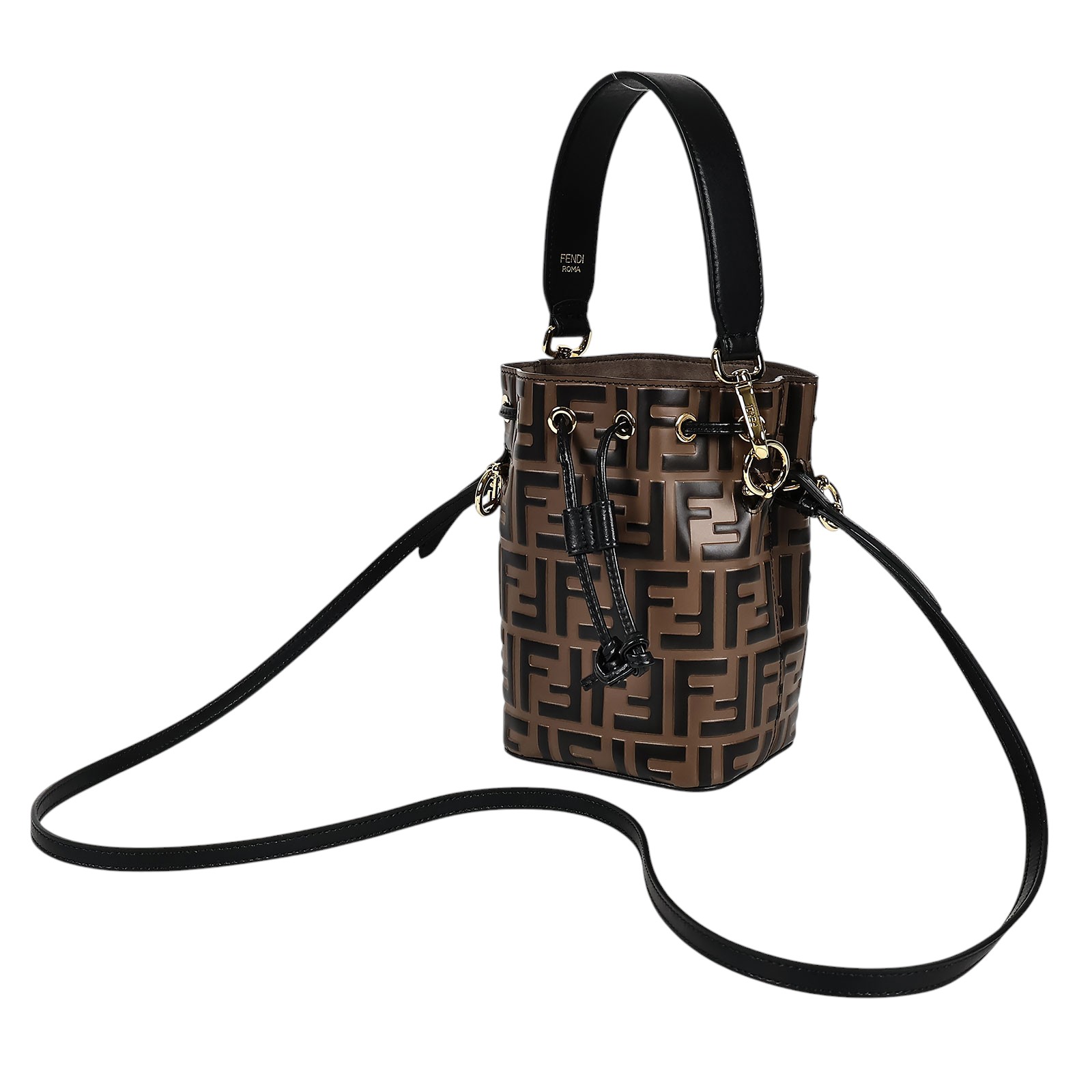 芬迪 FENDI Mon Tresor 皮革 迷你 手袋 8BS010A659 原花FF水桶包MINI 防塵袋/背帶2