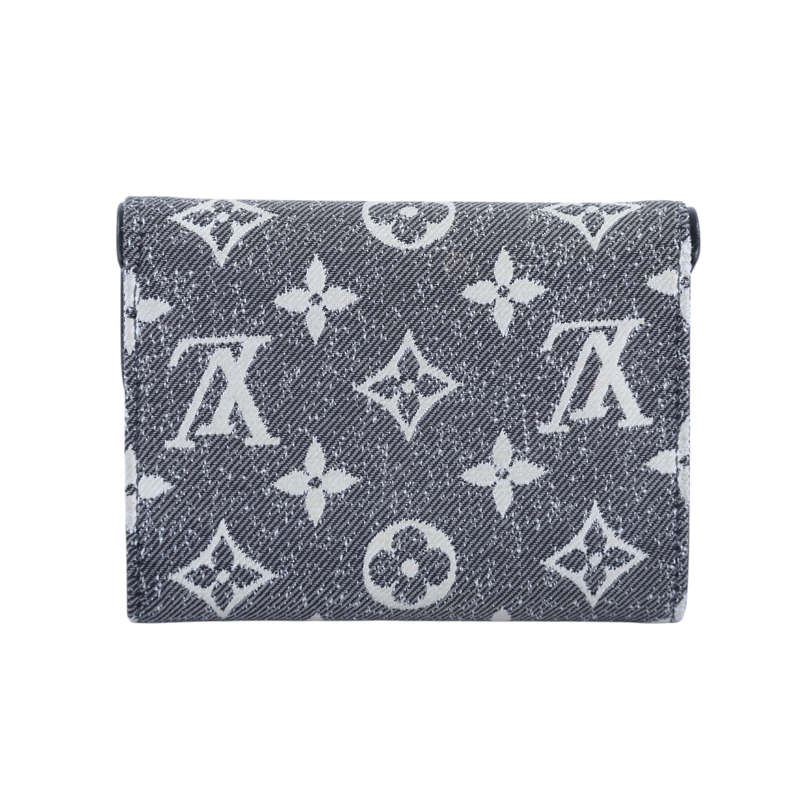路易威登 LOUIS VUITTON Victorine 錢包 3摺短夾 M81859 晶片款 黑原花單寧三折短夾 原廠盒子/防塵袋