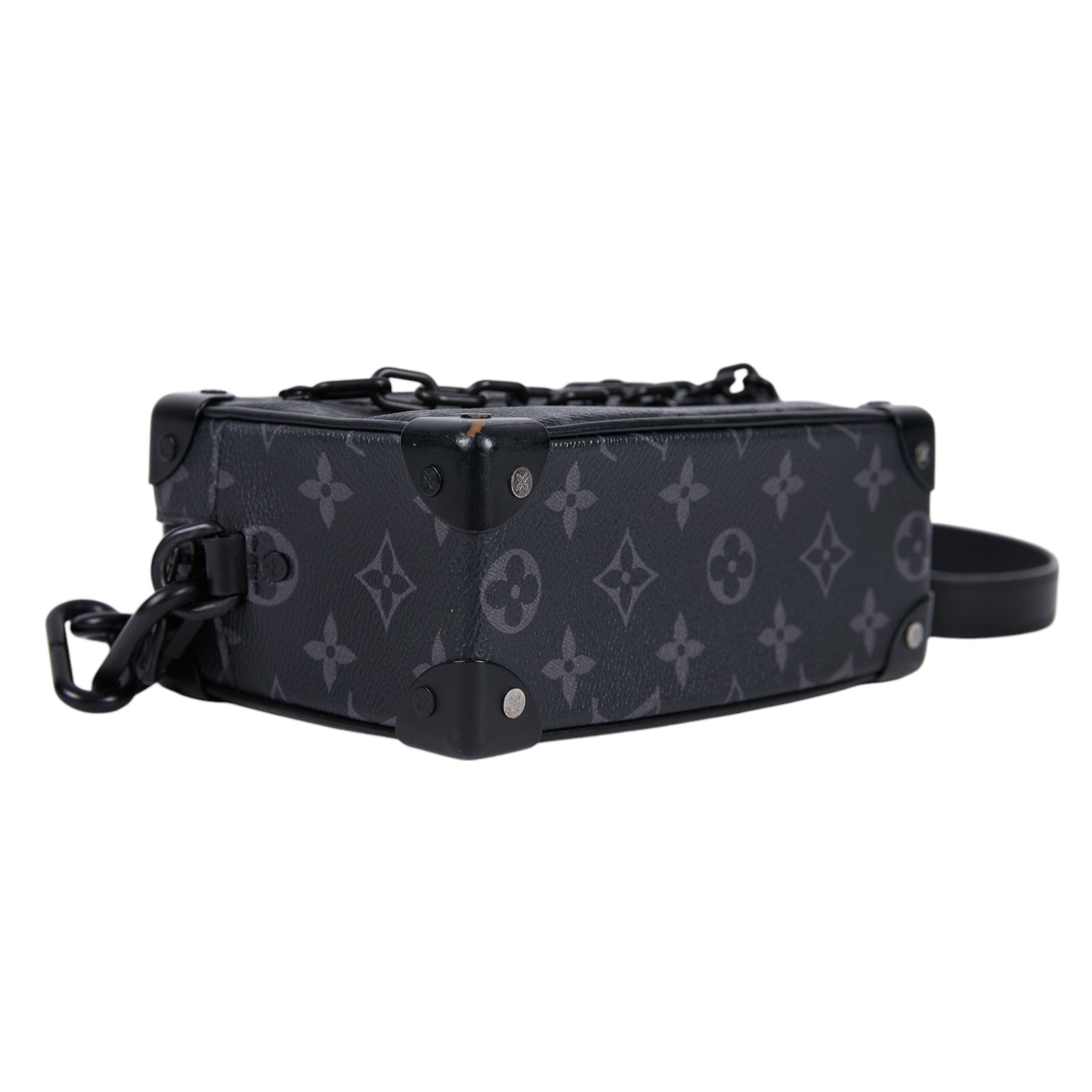 路易威登 LOUIS VUITTON Mini Soft Trunk 迷你 隨身包 黑色 M44735 晶片款 黑原花SOFT TRUNK 購買證明
