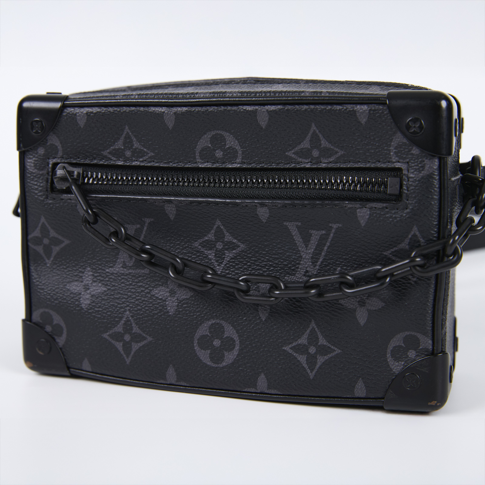 路易威登 LOUIS VUITTON Mini Soft Trunk 迷你 隨身包 黑色 M44735 晶片款 黑原花SOFT TRUNK 購買證明