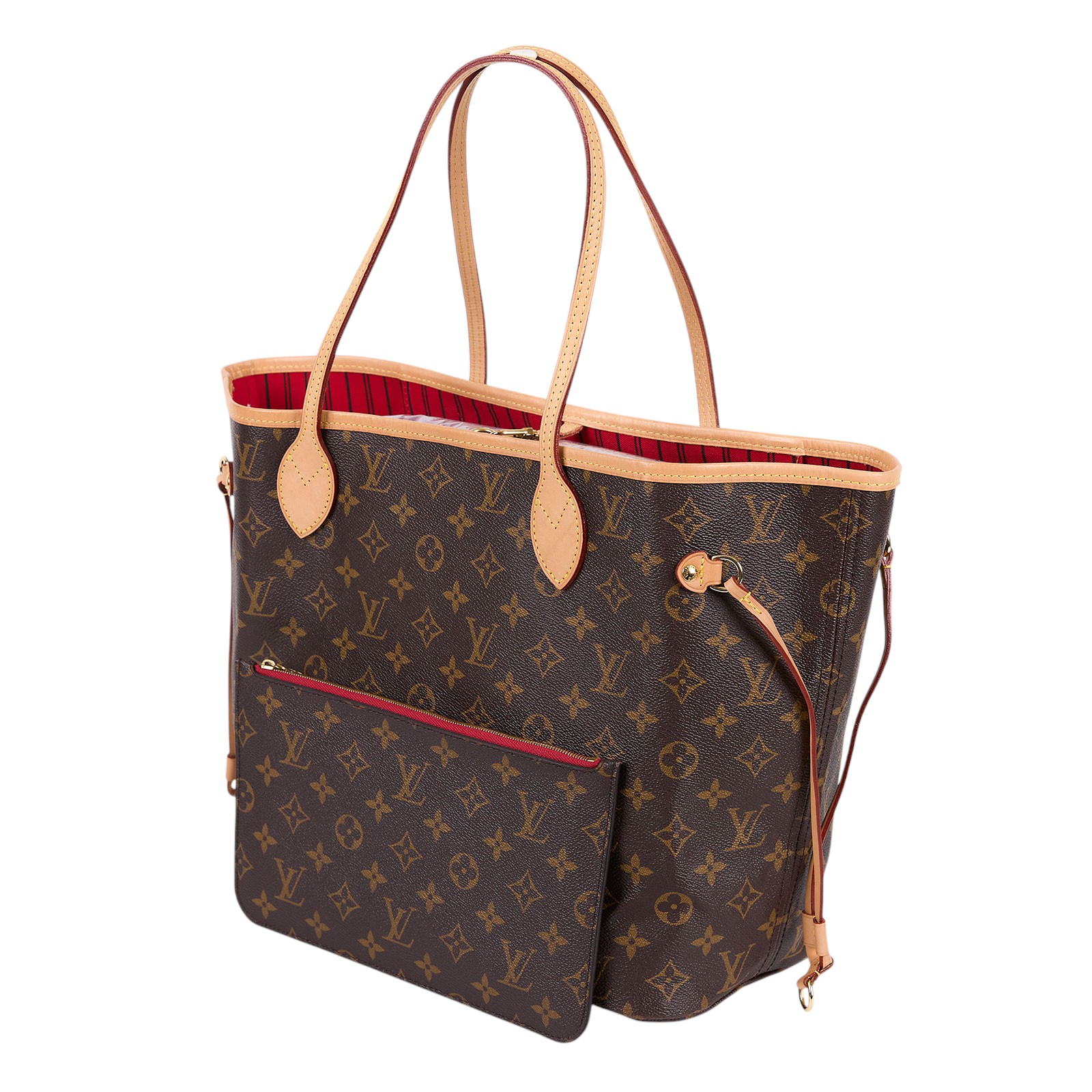 路易威登 LOUIS VUITTON Neverfull MM 櫻桃紅 肩背購物包 M41177 原花NEVERFULL MM 原廠盒子/防塵袋/內袋