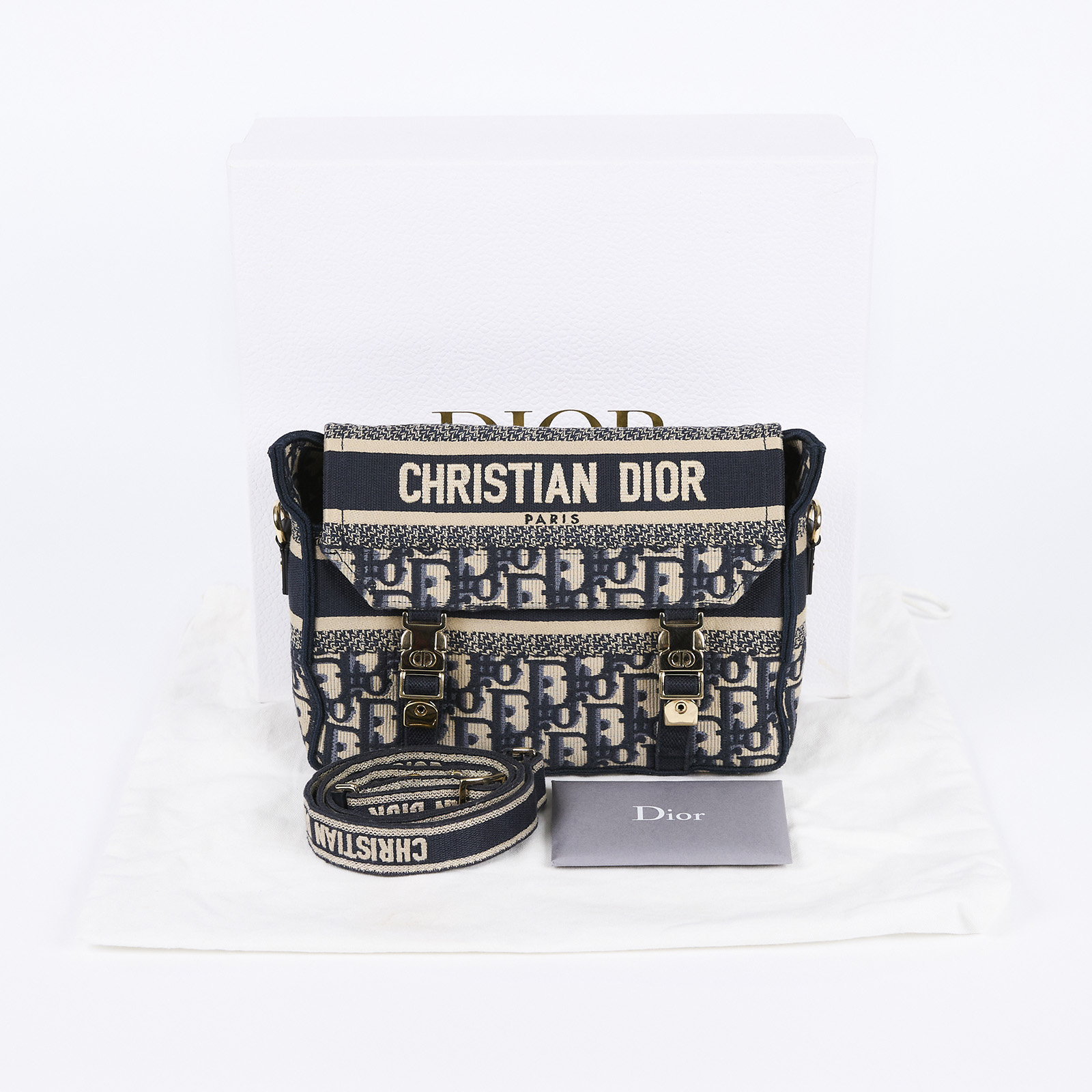 迪奧 CHRISTIAN DIOR Diorcamp 小型 手提 肩背包 M1241ORIW 原花Diorcamp郵差包 原廠盒子/防塵袋/保證卡/背帶