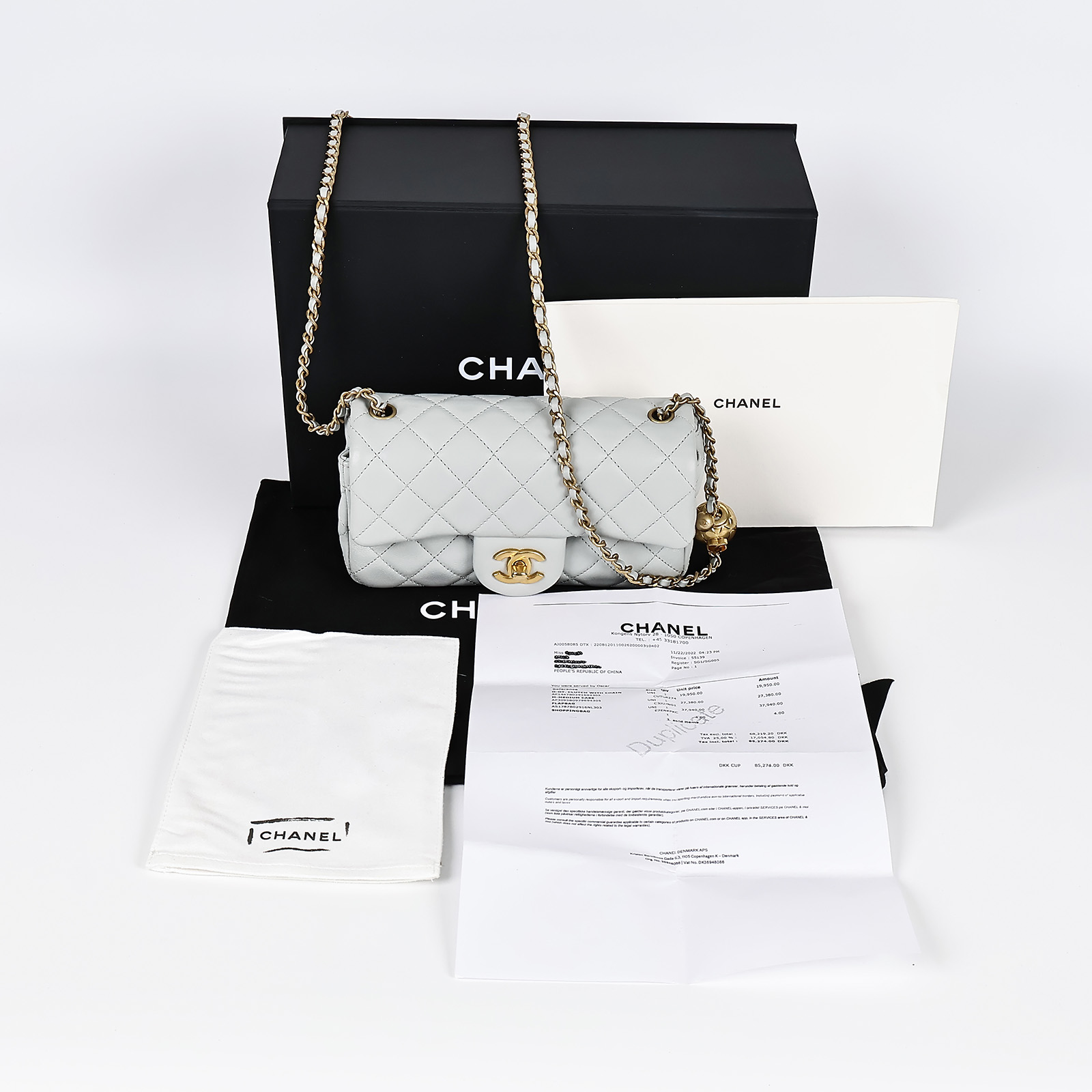 香奈兒 CHANEL 金球款 經典迷你口蓋包 AS1787 晶片款 ☆灰金羊COCO20金球款 原廠盒子/防塵袋/購買證明影本