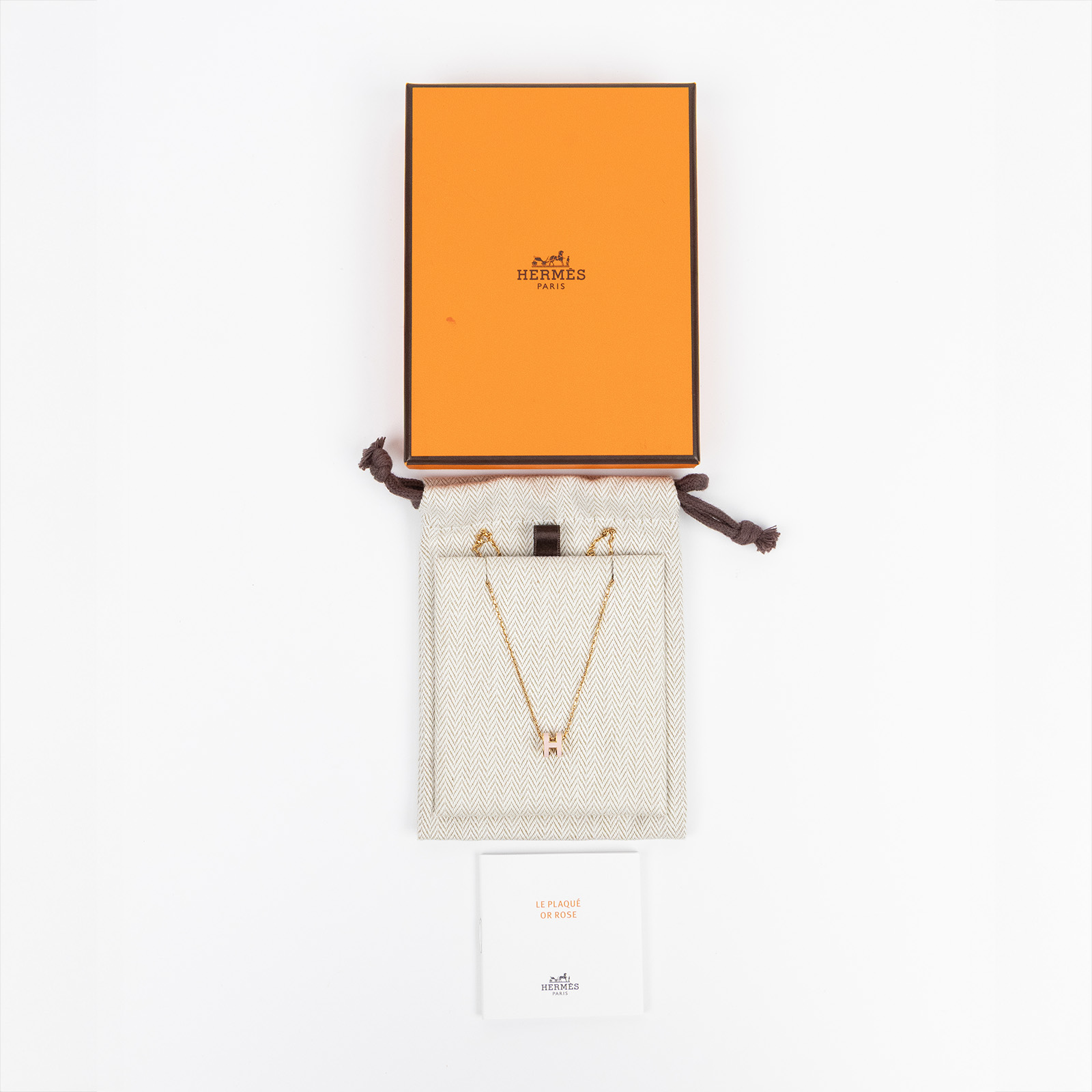 愛馬仕 Hermès Mini Pop H 耳釘 POPHEMINI GD 02 72 粉金 MINI POP H 項鍊 原廠盒子/防塵袋
