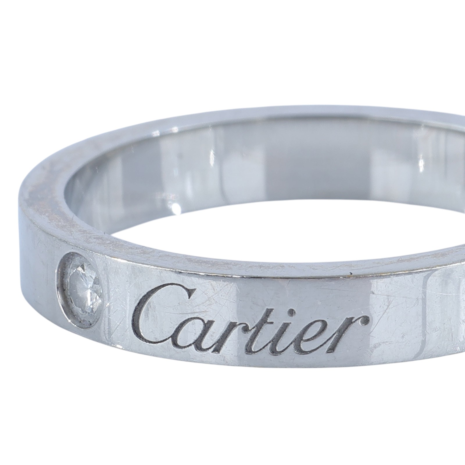 卡地亞 CARTIER C de 婚戒 1顆鑽石 B4051349 PT950單鑽戒指#49 原廠盒子2/證書