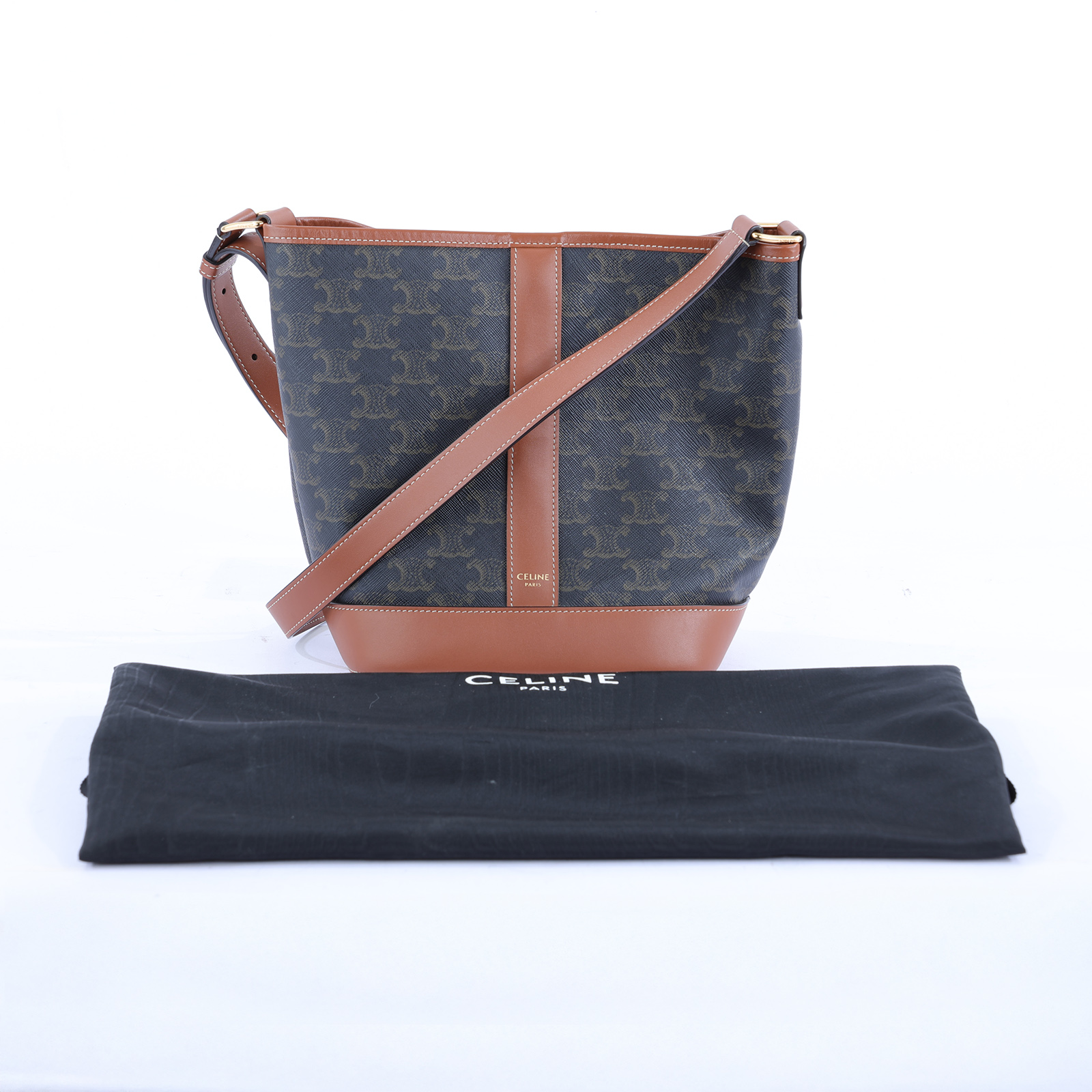 思琳 CELINE Triomphe帆布 小型 Bucket 肩背 水桶包 191442CAS  防塵袋