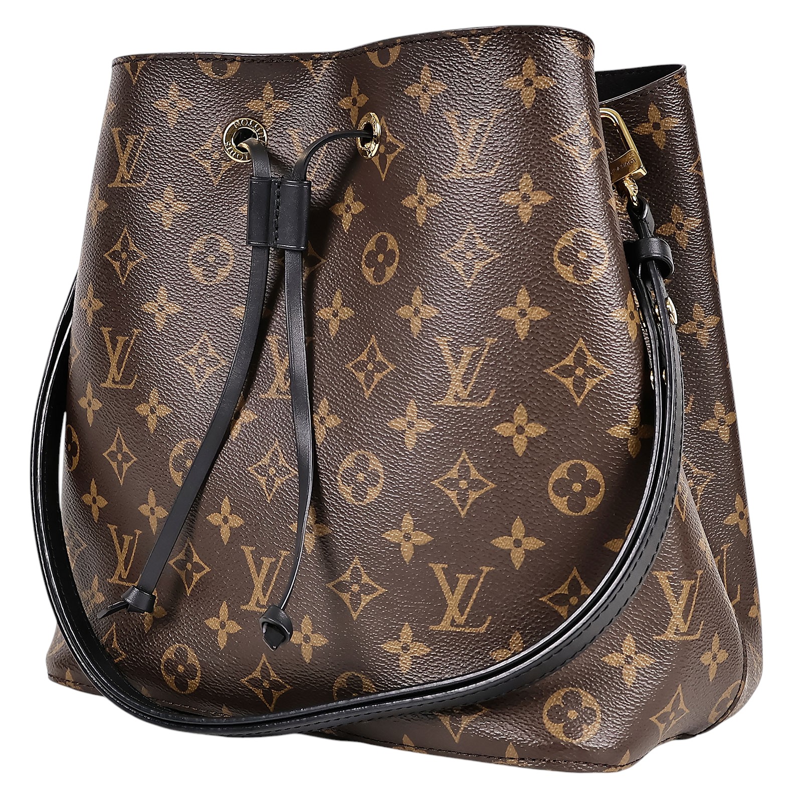 路易威登 LOUIS VUITTON NéoNoé MM 原花 束口水桶包 M44020 黑原花NEONOE水桶包 背帶/購買證明