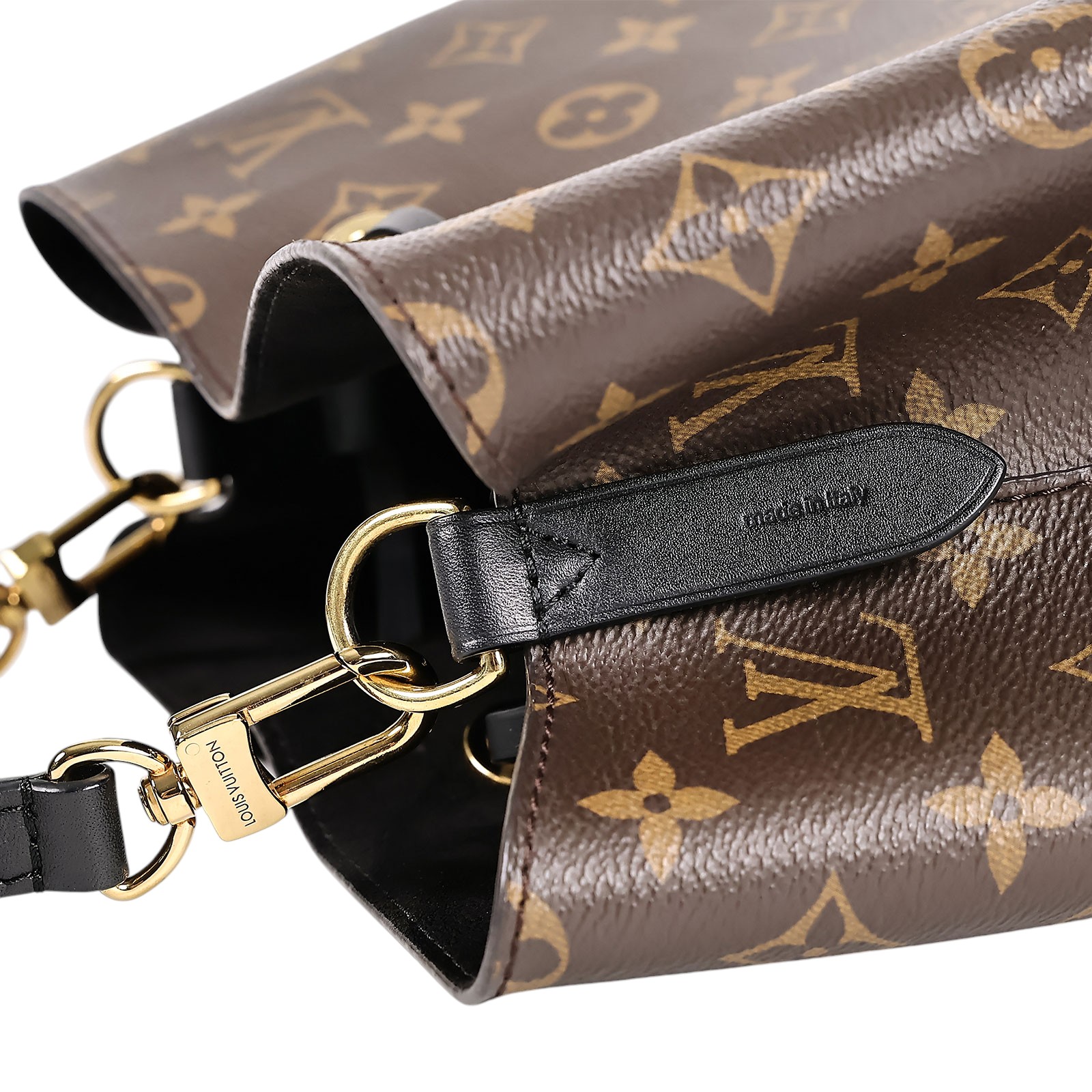 路易威登 LOUIS VUITTON NéoNoé MM 原花 束口水桶包 M44020 黑原花NEONOE水桶包 背帶/購買證明