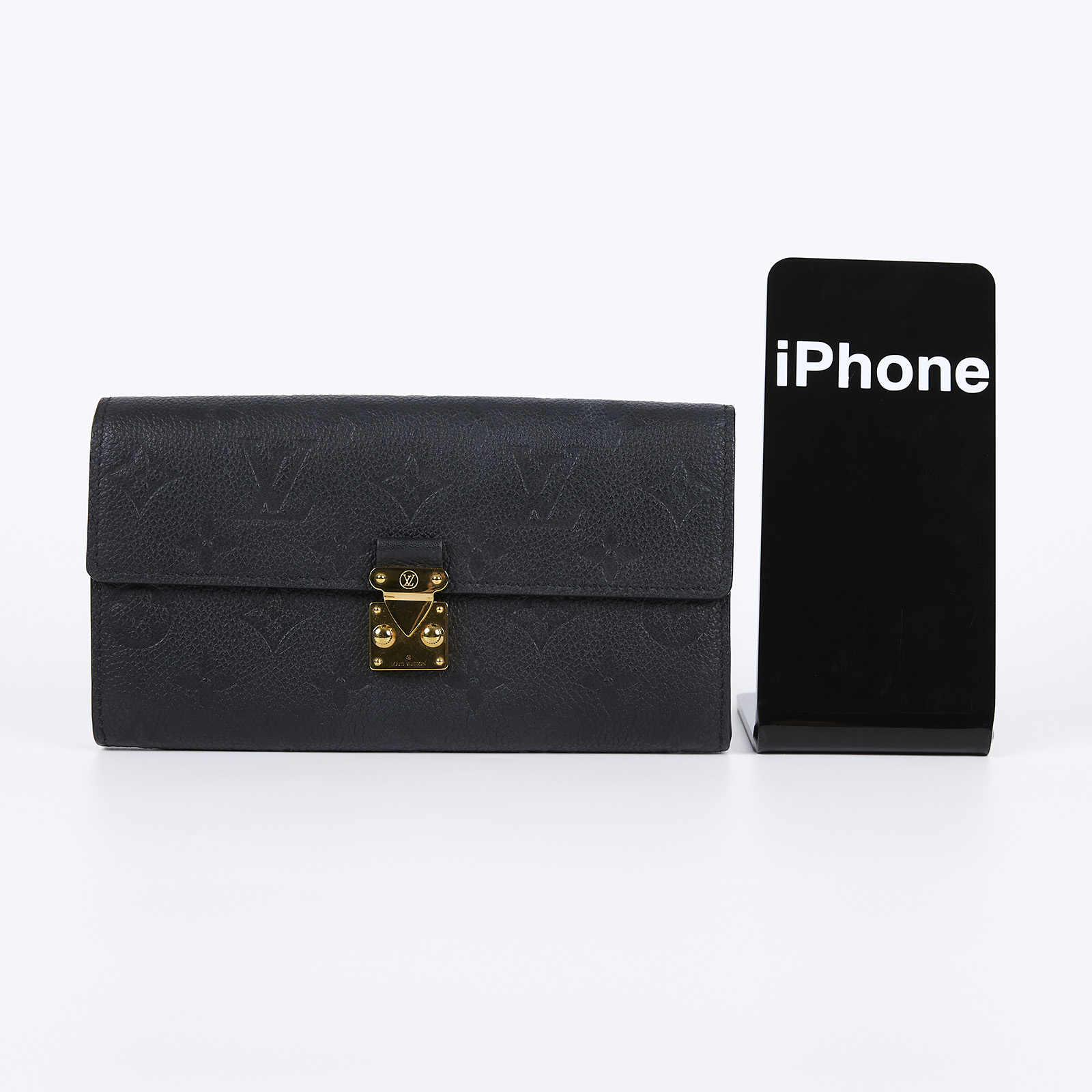 路易威登 LOUIS VUITTON Sarah 錢包 M82638 晶片款 黑壓紋Sarah長夾 原廠盒子/防塵袋