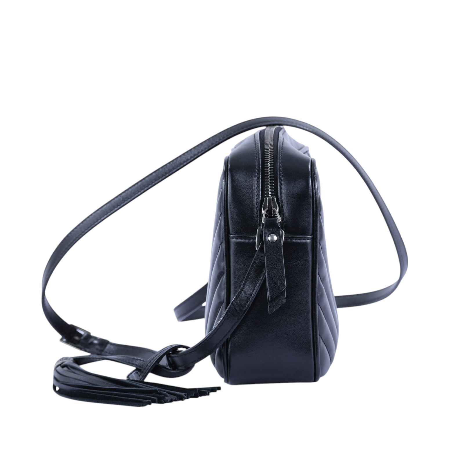 聖羅蘭 YSL SAINT LAURENT Lou 中型 山形紋 相機包 6125440EN04 黑山形流蘇相機包 防塵袋