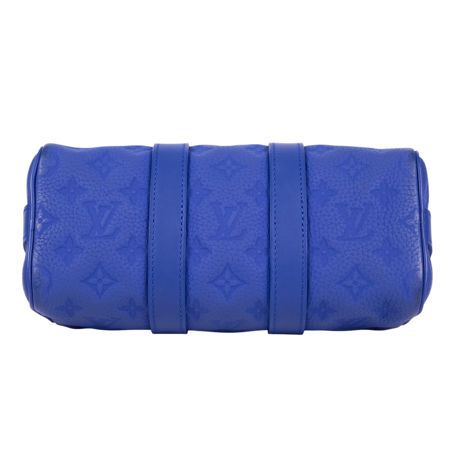 路易威登 LOUIS VUITTON Keepall Bandoulière 25 迷你 手袋 手提 肩背包 壓花牛皮 藍色 M23129 晶片款  防塵袋/背帶/吊牌