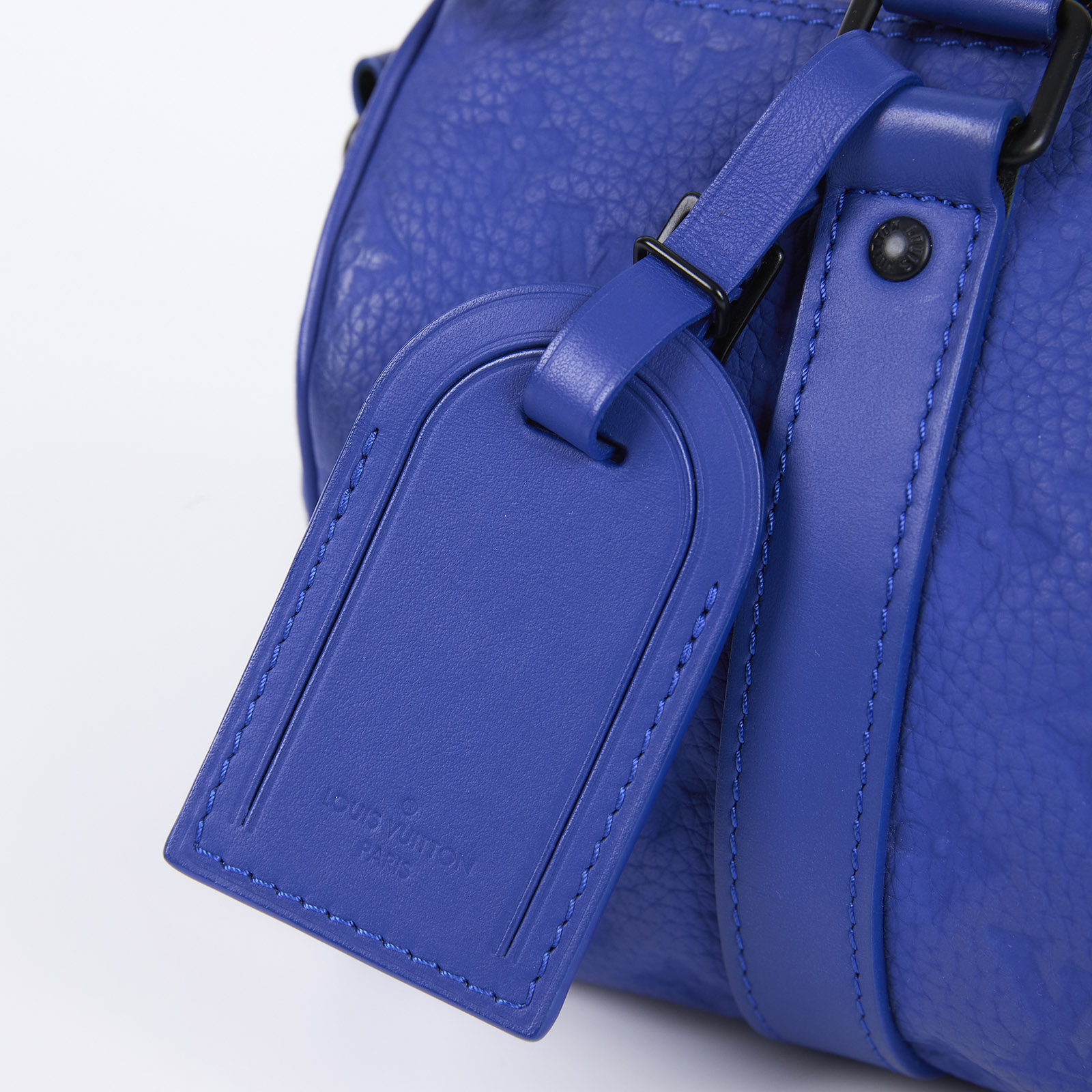 路易威登 LOUIS VUITTON Keepall Bandoulière 25 迷你 手袋 手提 肩背包 壓花牛皮 藍色 M23129 晶片款  防塵袋/背帶/吊牌