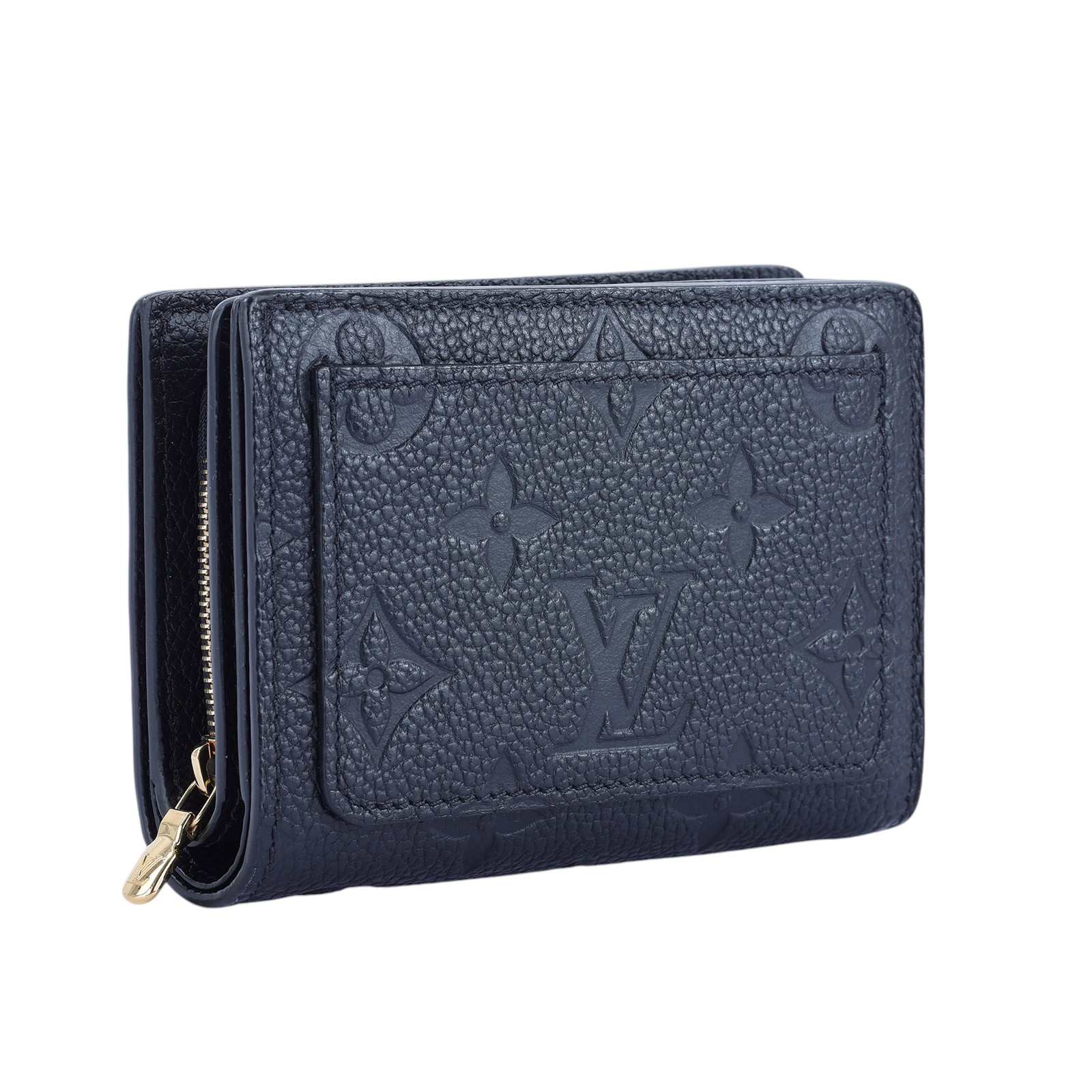 路易威登 LOUIS VUITTON Cléa 柔軟粒面壓花牛皮 錢包 短夾 黑色 M80151 晶片款 黑原花壓紋CLEA二折短夾 原廠盒子/防塵袋