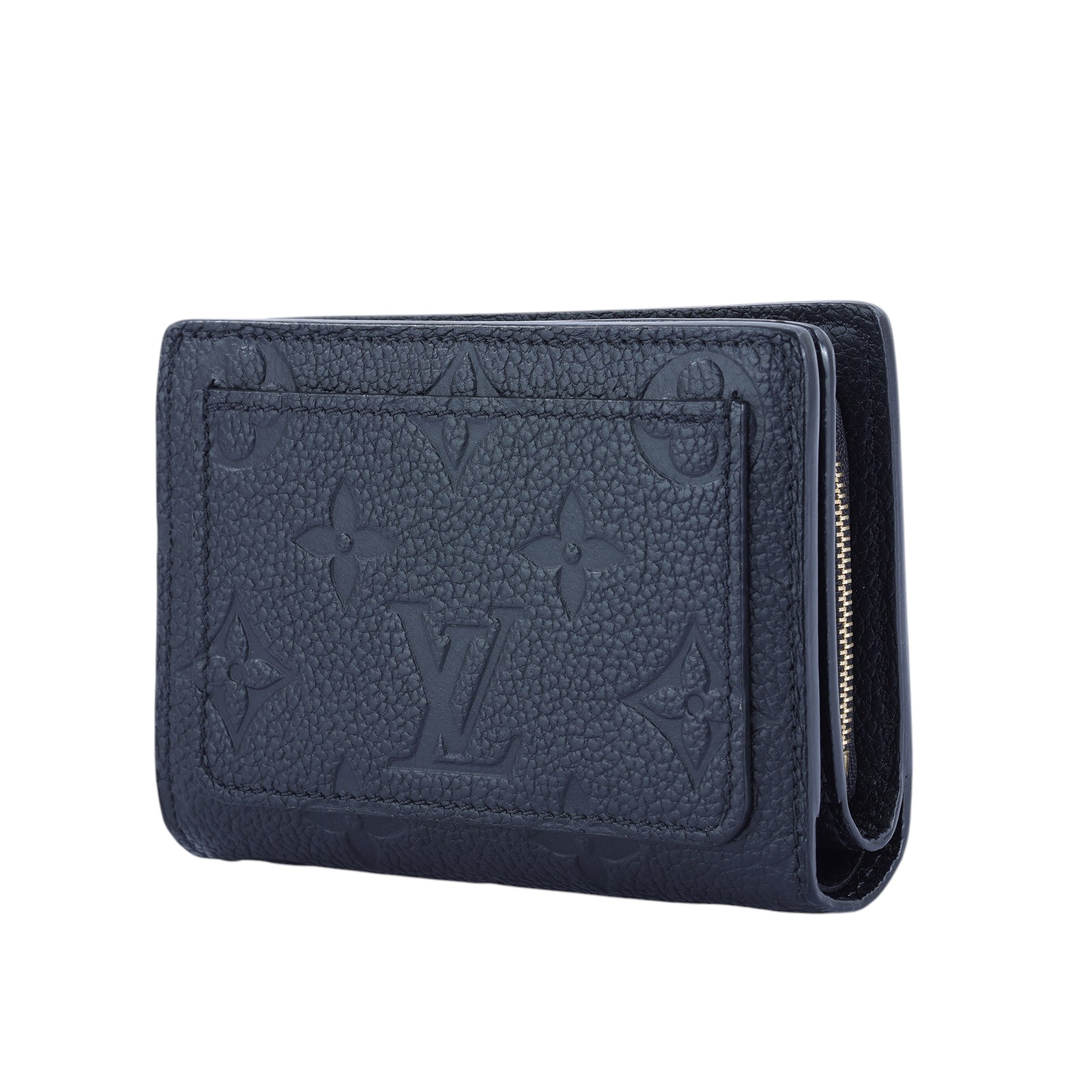 路易威登 LOUIS VUITTON Cléa 柔軟粒面壓花牛皮 錢包 短夾 黑色 M80151 晶片款 黑原花壓紋CLEA二折短夾 原廠盒子/防塵袋