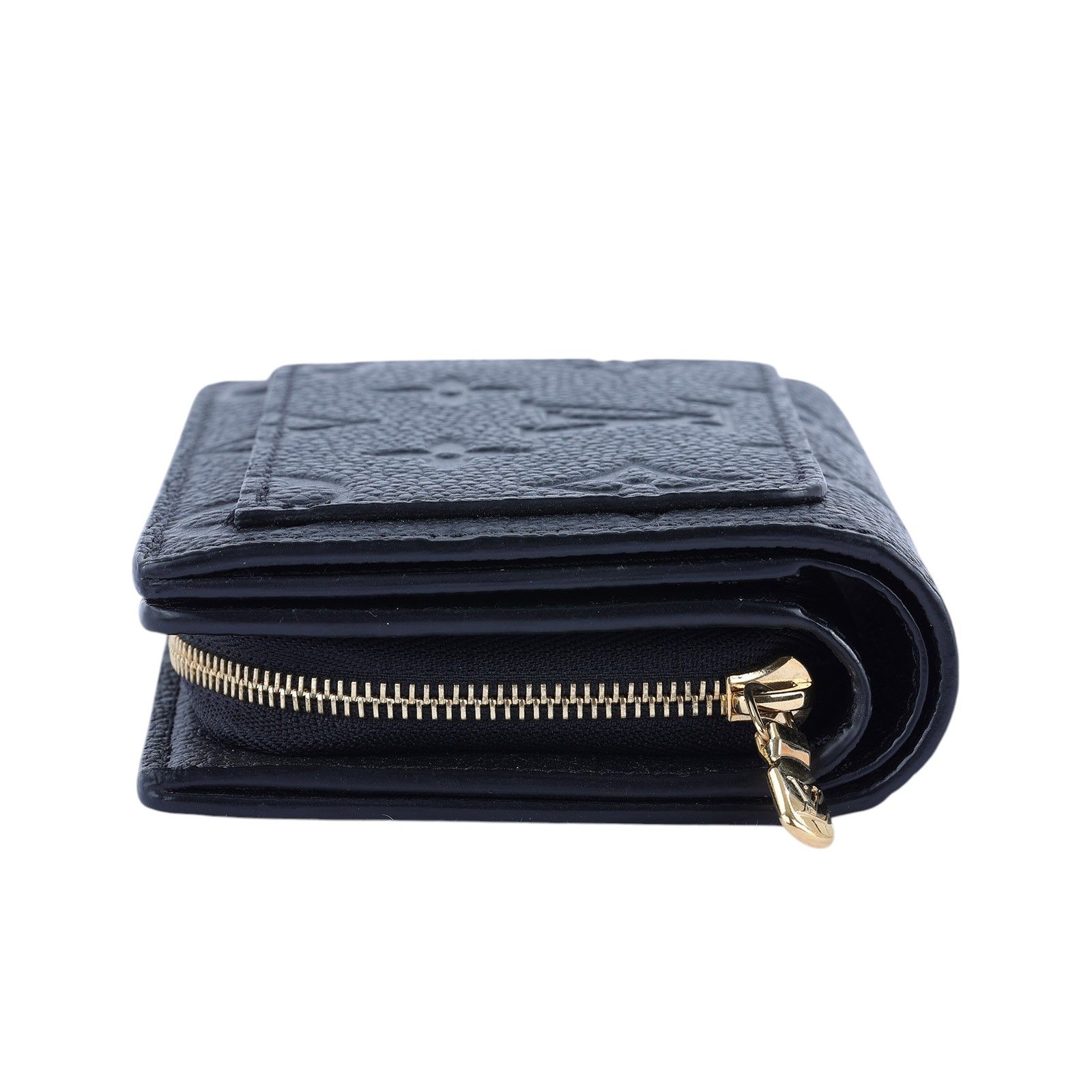 路易威登 LOUIS VUITTON Cléa 柔軟粒面壓花牛皮 錢包 短夾 黑色 M80151 晶片款 黑原花壓紋CLEA二折短夾 原廠盒子/防塵袋