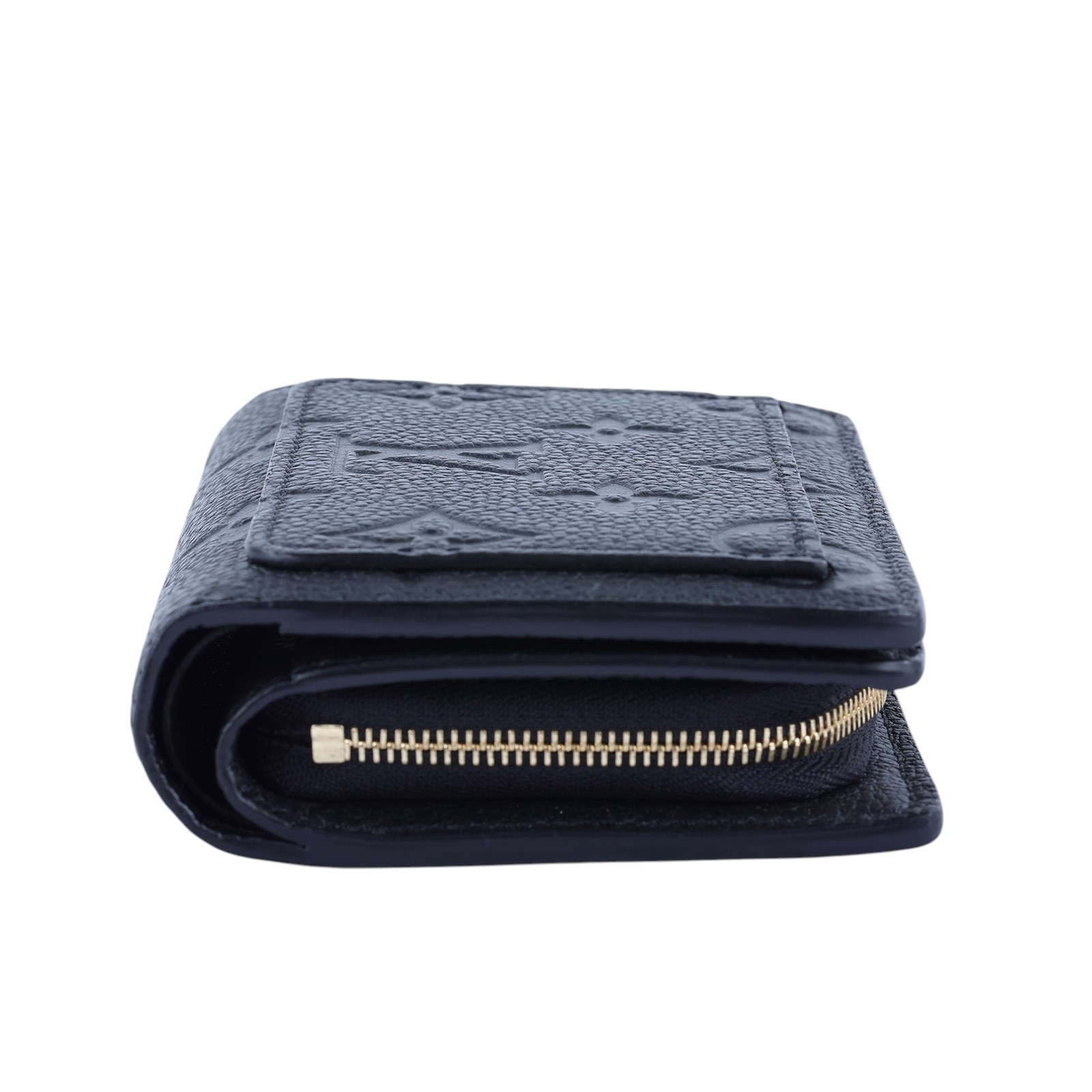 路易威登 LOUIS VUITTON Cléa 柔軟粒面壓花牛皮 錢包 短夾 黑色 M80151 晶片款 黑原花壓紋CLEA二折短夾 原廠盒子/防塵袋