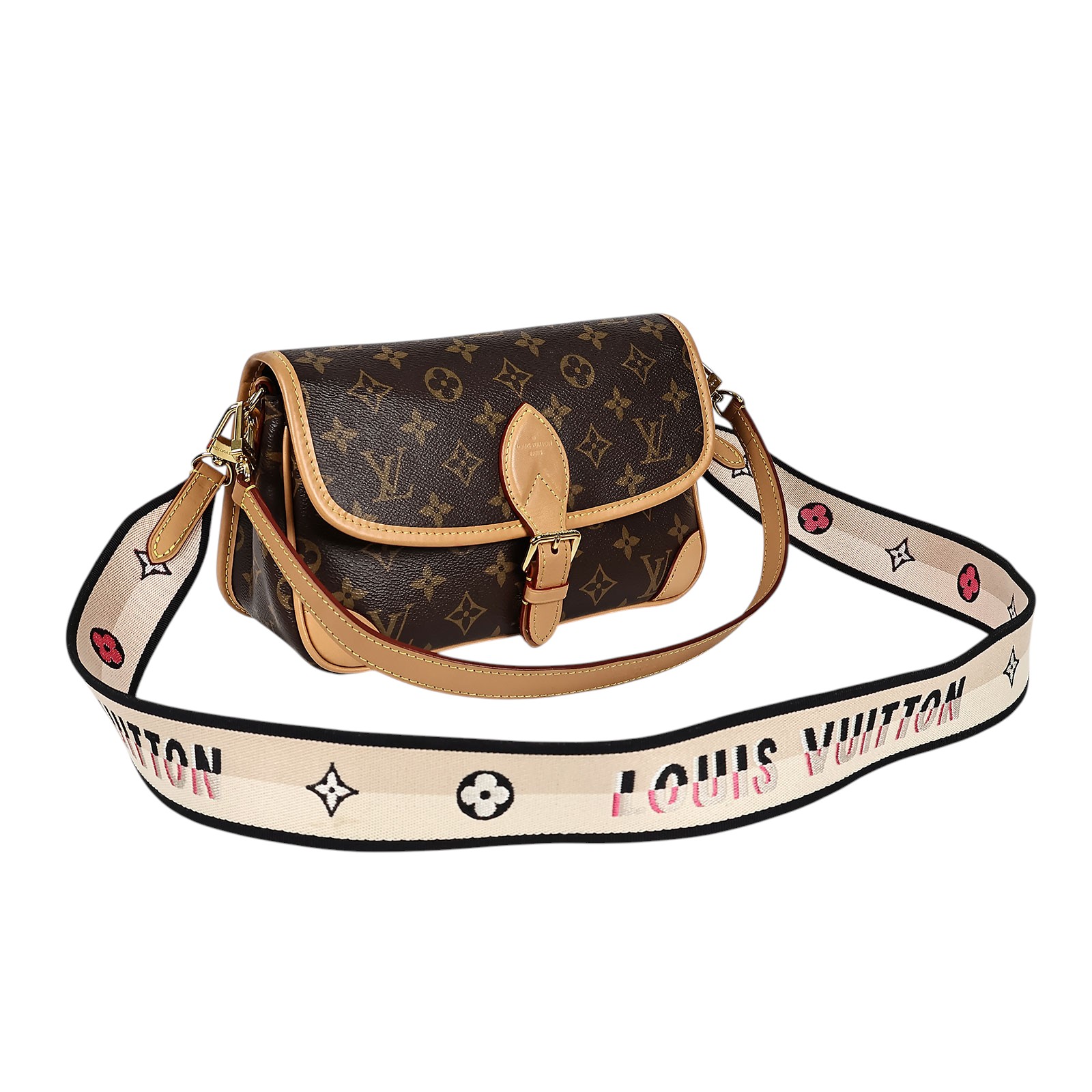 路易威登 LOUIS VUITTON Diane 腋下包法棍 單肩背包 經典帆布 M45985 晶片款 原花DIANE法棍包 原廠盒子/防塵袋/背帶2