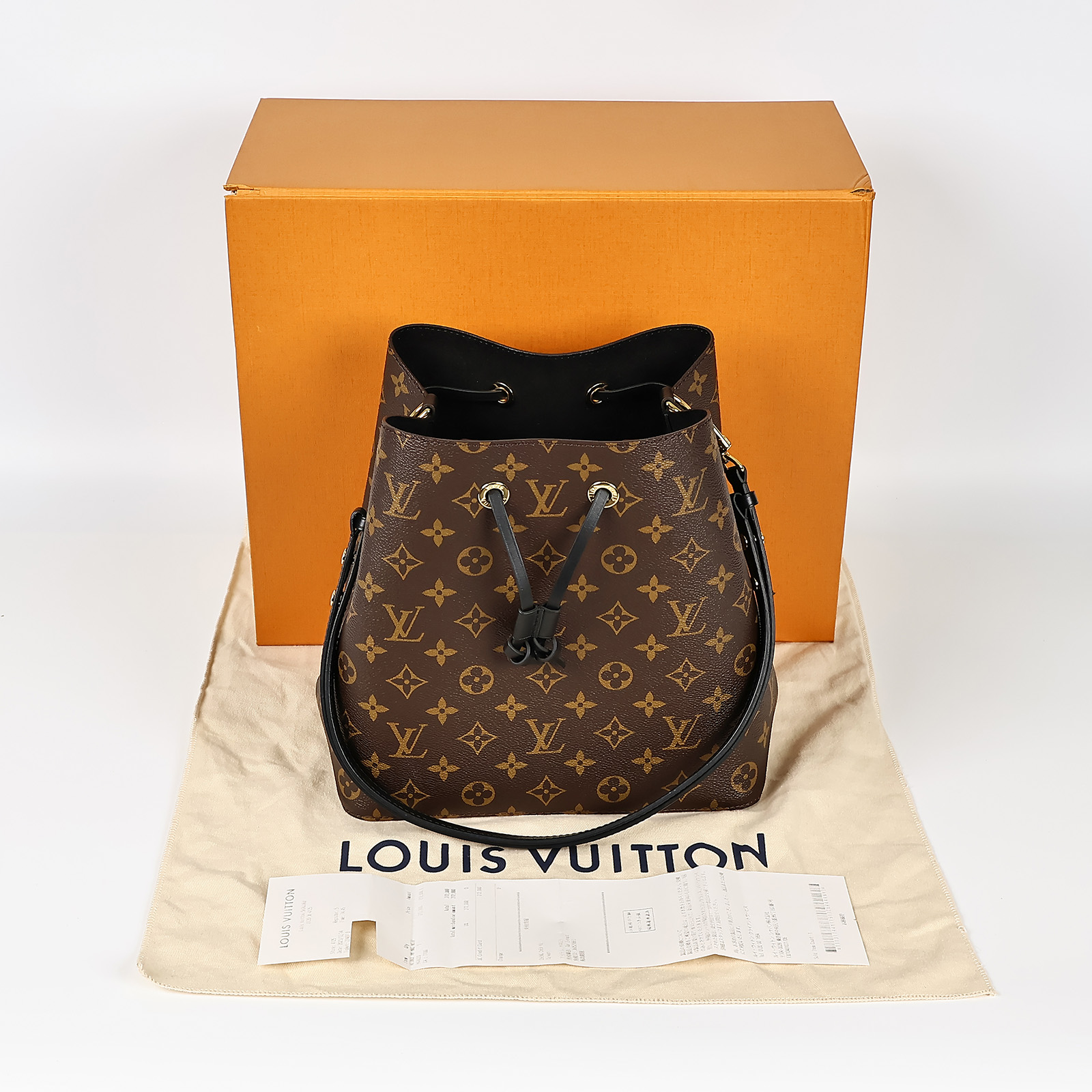 路易威登 LOUIS VUITTON NéoNoé MM 原花 束口水桶包 M44020 晶片款 原花NéoNoé水桶包 原廠盒子/防塵袋/購買證明