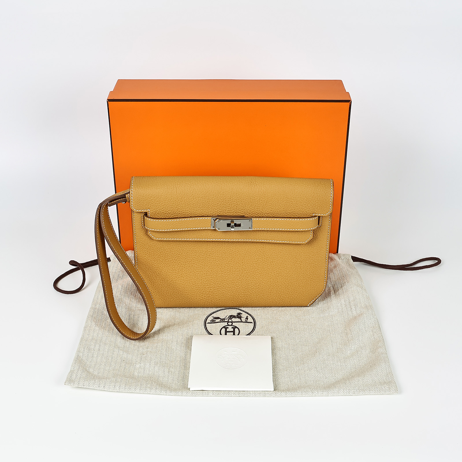 愛馬仕 Hermès kelly Depeches 25 手拿包 DP25 H078401CK21/BCT595  原廠盒子/防塵袋/背帶/購買證明