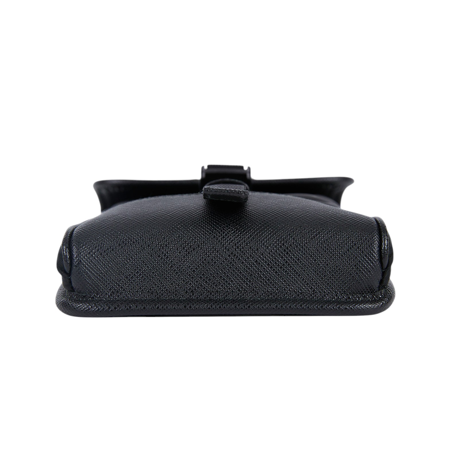 普拉達 PRADA Re-Nylon Saffiano 皮革 智慧型手機 保護套 2ZH109_2DMH 黑尼龍手機包 原廠盒子/保證卡/背帶