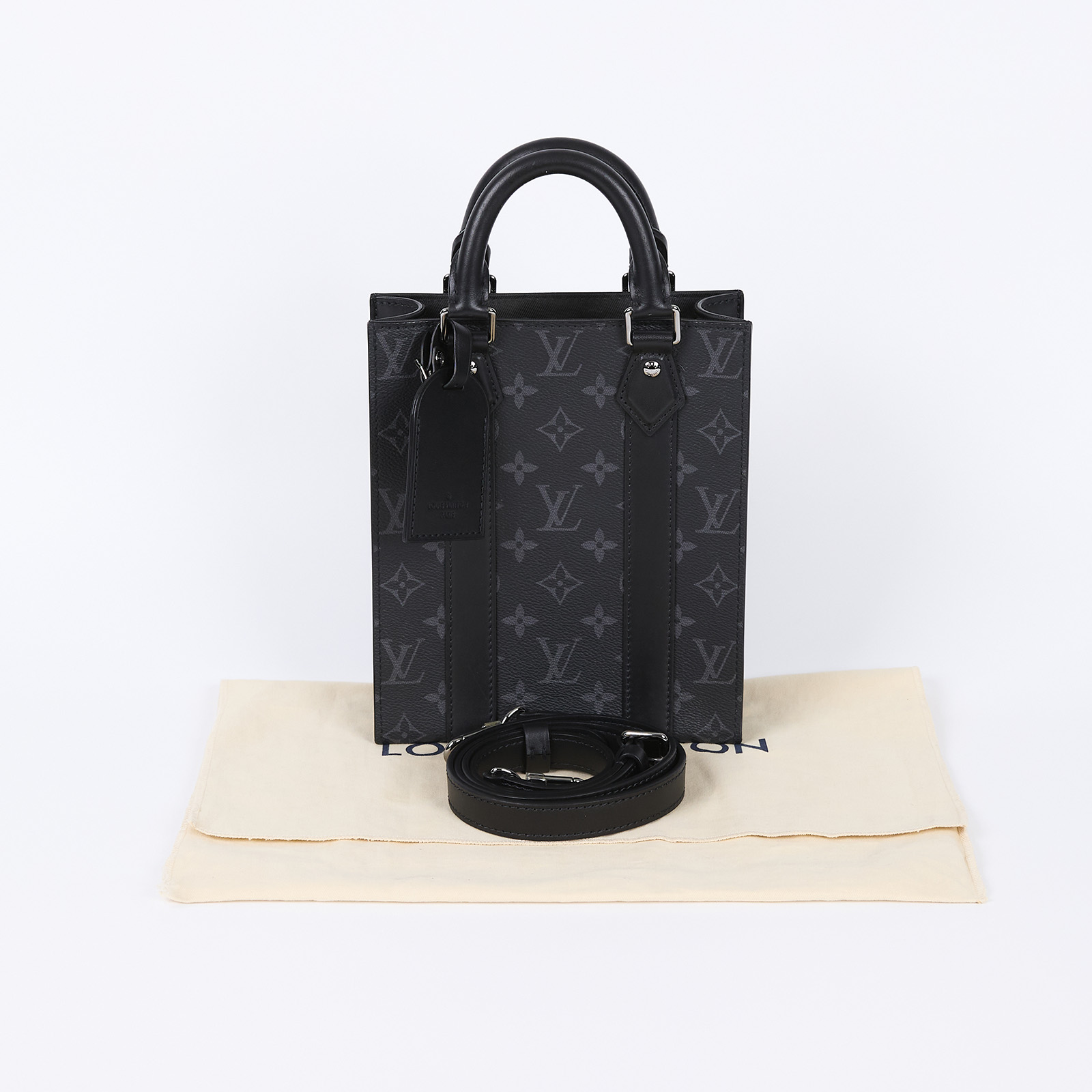 路易威登 LOUIS VUITTON Sac Plat Mini 老花帆布 手提 斜背包 M46453 晶片款  防塵袋/背帶/吊牌