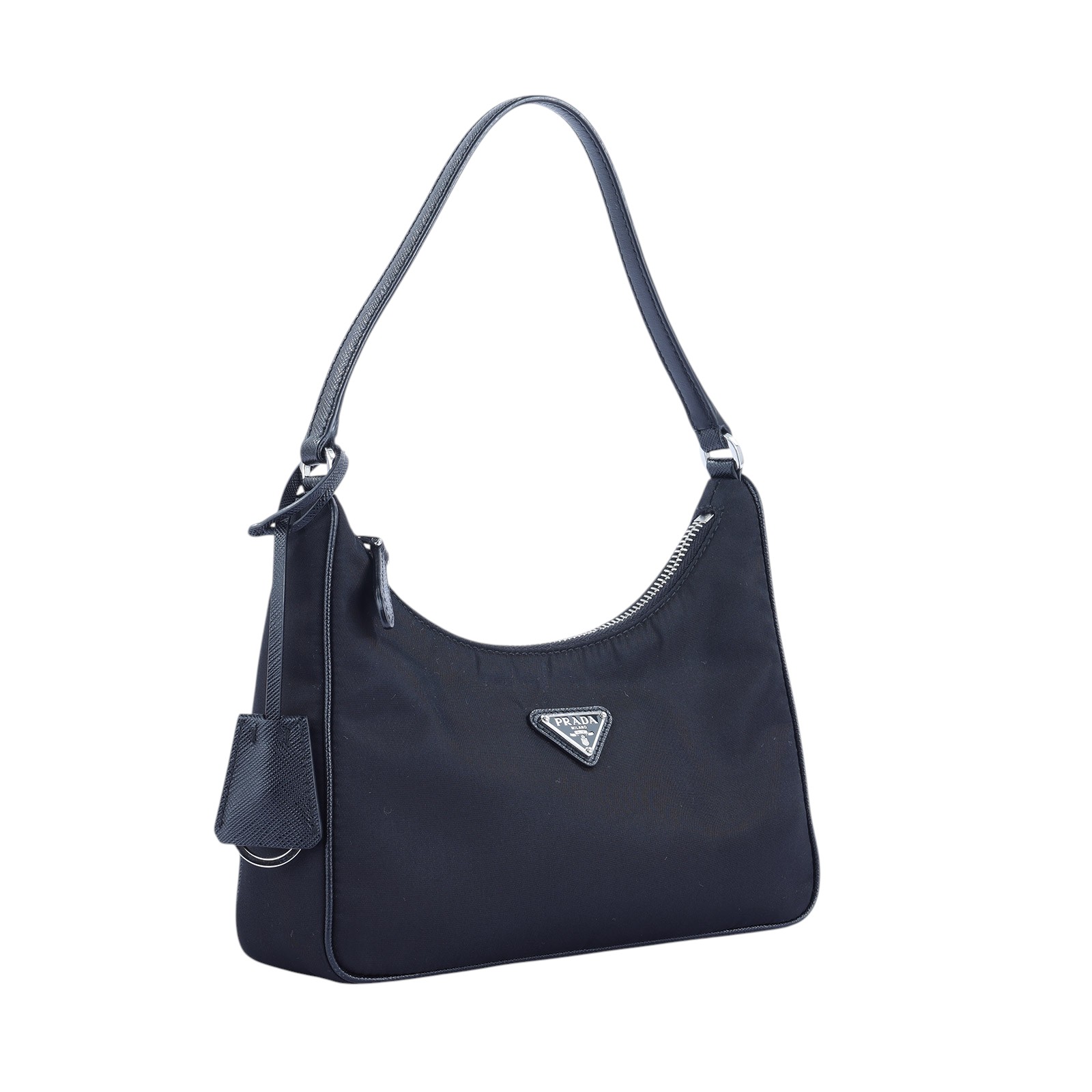 普拉達 PRADA Prada Re-Edition 環保尼龍 迷你袋 1NE204 黑尼龍MINI HOBO肩背包 防塵袋/購買證明影本