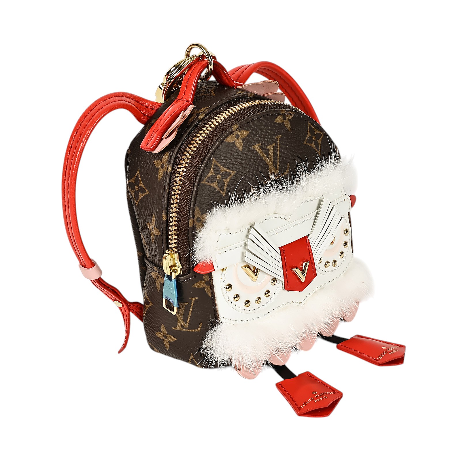 路易威登 LOUIS VUITTON 貓頭鷹吊飾 M63092 原花小書包貓頭鷹吊飾 原廠盒子/防塵袋/晶片消磁