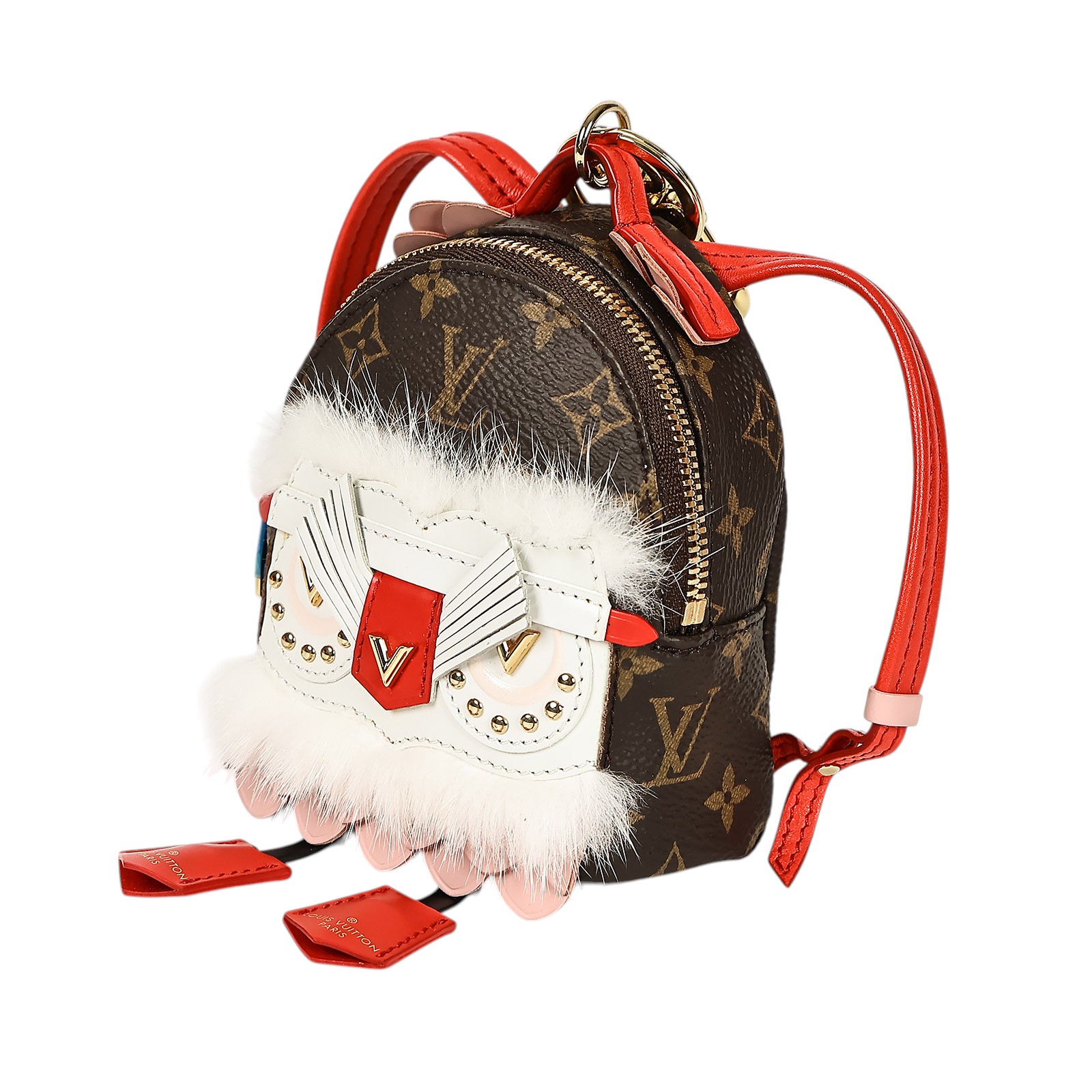 路易威登 LOUIS VUITTON 貓頭鷹吊飾 M63092 原花小書包貓頭鷹吊飾 原廠盒子/防塵袋/晶片消磁