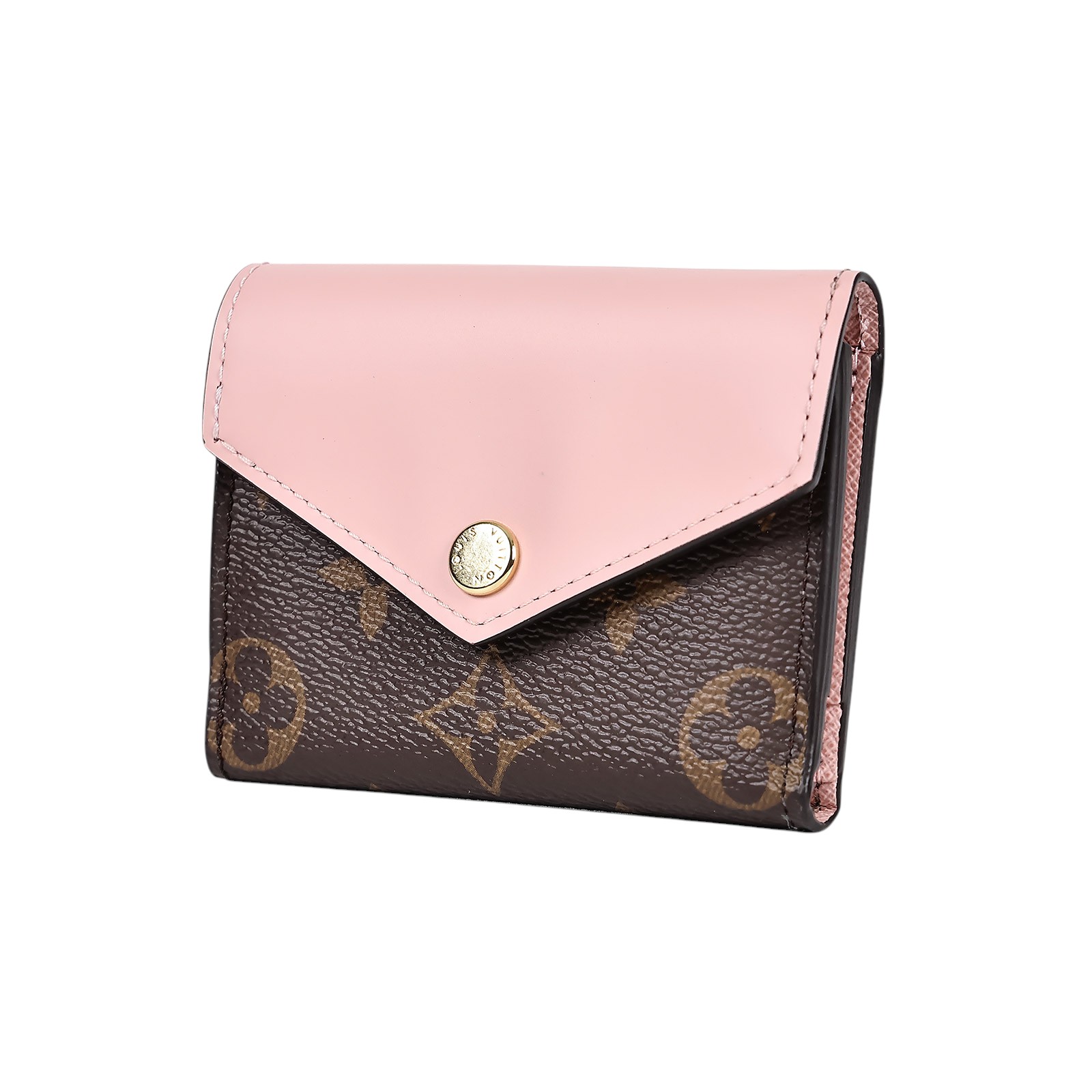 路易威登 LOUIS VUITTON Zoé Monogram塗層帆布 芭蕾粉牛皮 錢包 M62933 晶片款 原花拚粉紅Zoé短夾 原廠盒子/防塵袋