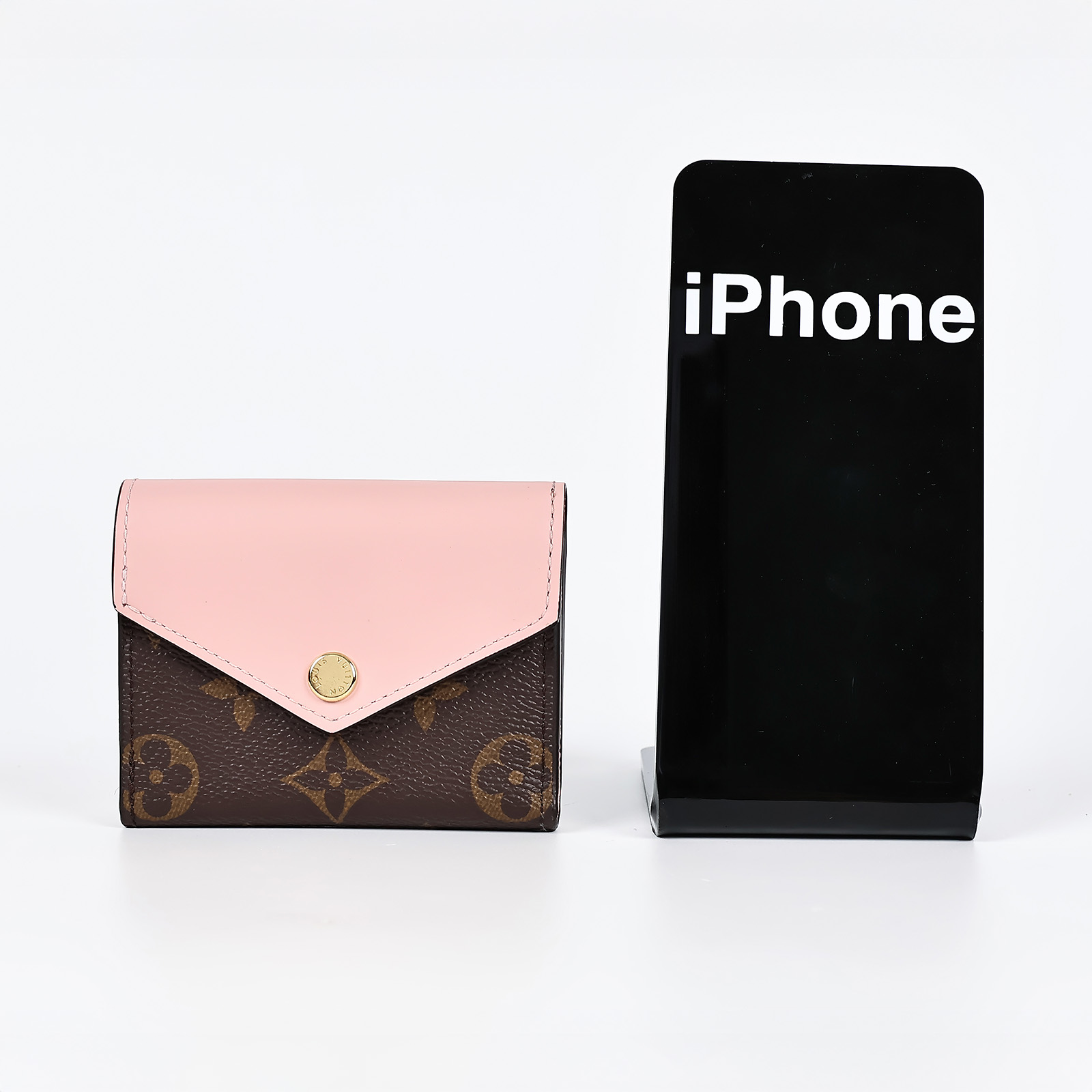 路易威登 LOUIS VUITTON Zoé Monogram塗層帆布 芭蕾粉牛皮 錢包 M62933 晶片款 原花拚粉紅Zoé短夾 原廠盒子/防塵袋