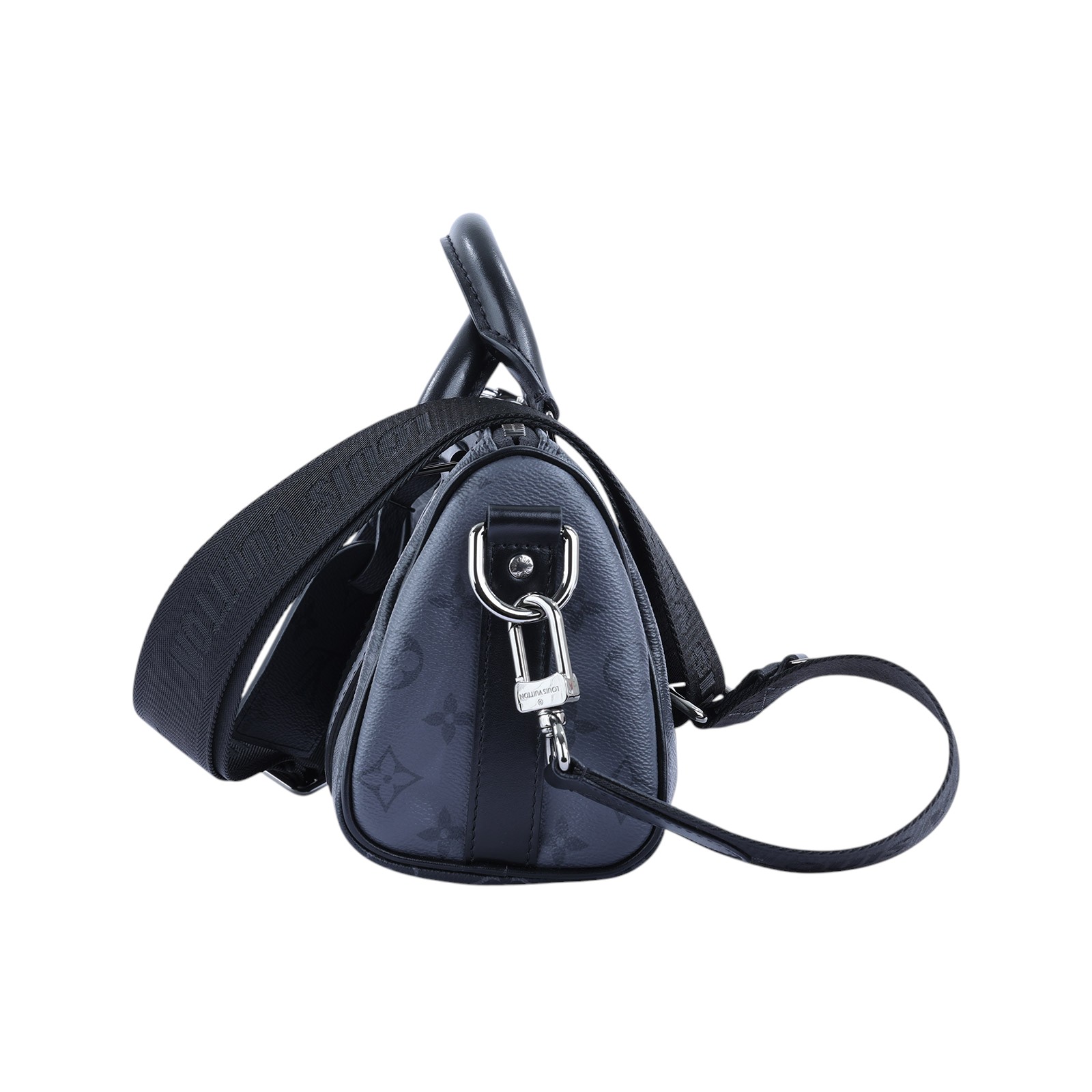 路易威登 LOUIS VUITTON Keepall Bandoulière 25 手提 肩背 波士頓包 Reverse帆布 黑色 M46271 晶片款  防塵袋/購買證明/背帶/吊牌
